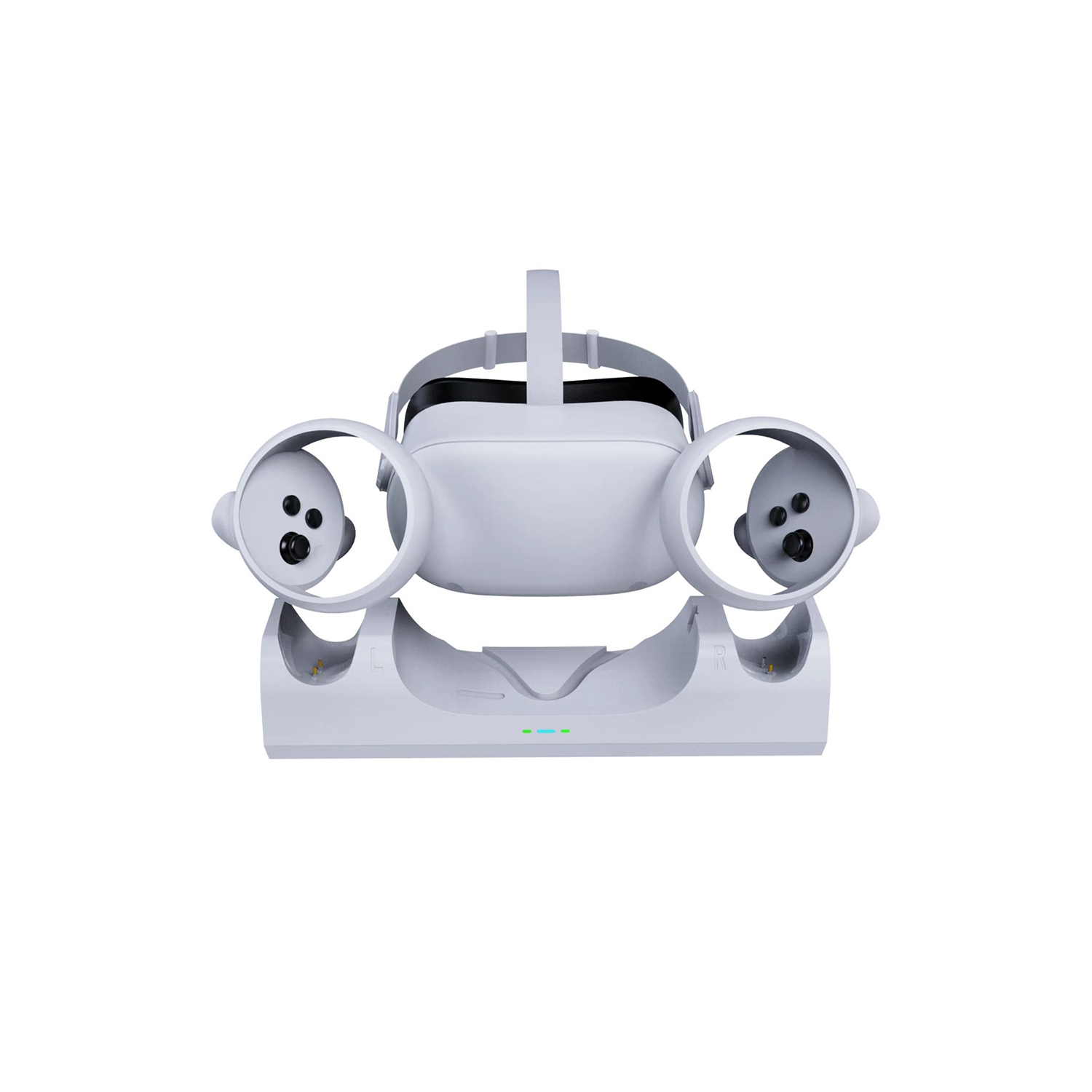 Station de recharge pour Oculus Meta Quest 2 de naor VR, casque de recharge magnétique et manette, voyant DEL, 2 batteries rechargeables, câble USB-C.