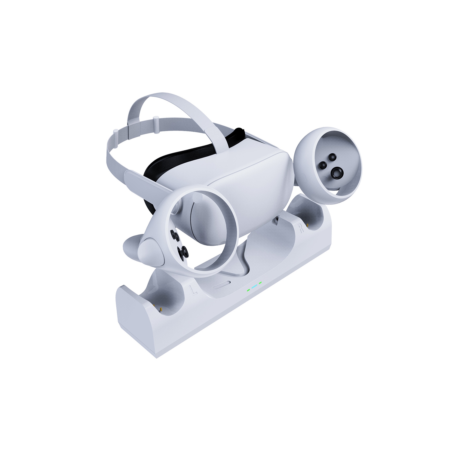 Station de recharge pour Oculus Meta Quest 2 de naor VR, casque de recharge magnétique et manette, voyant DEL, 2 batteries rechargeables, câble USB-C.