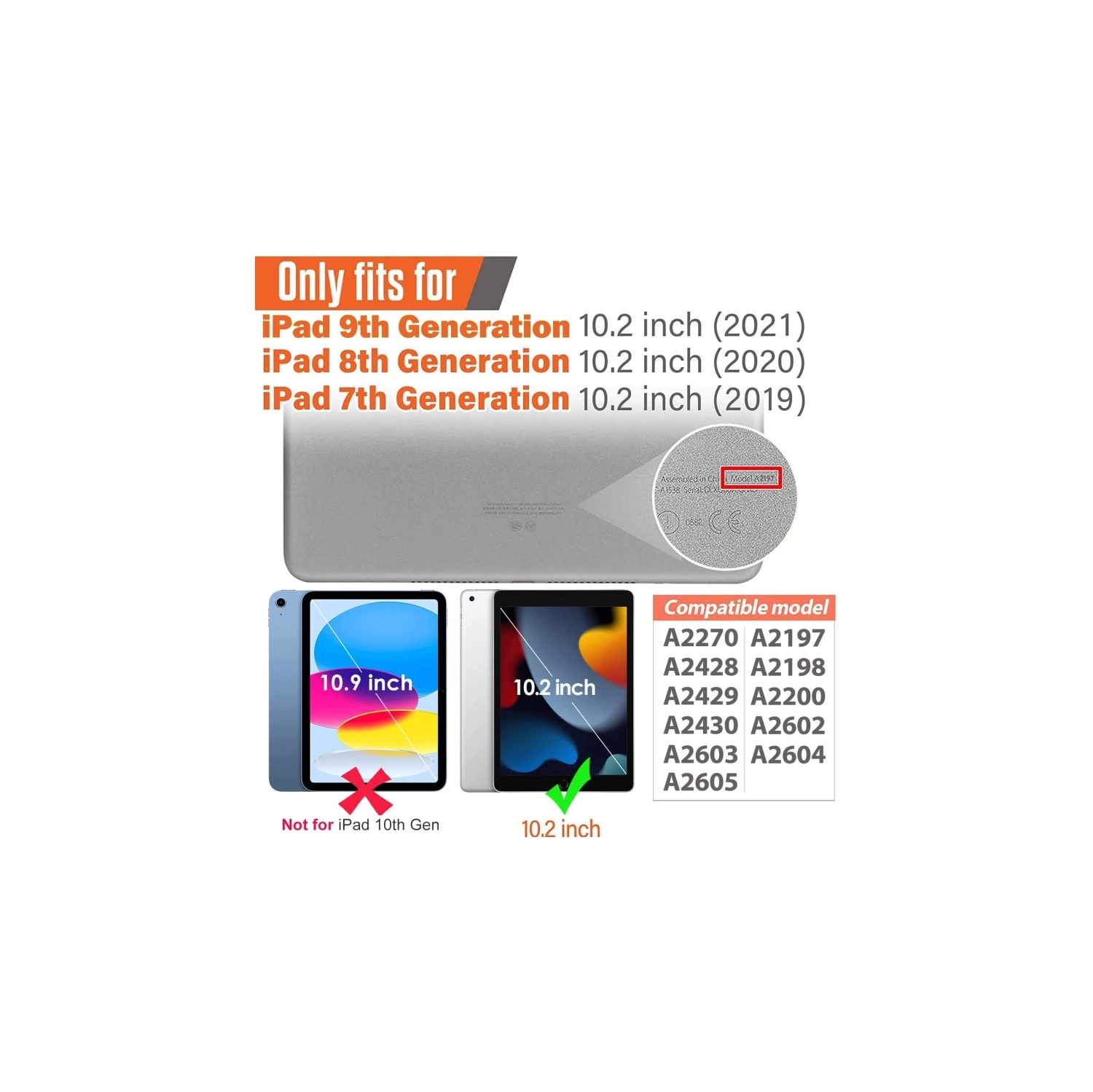 Durable Kids Case for iPad 9th/8th/7th Gen: Built-in Screen, Handle Stand, Fun Design