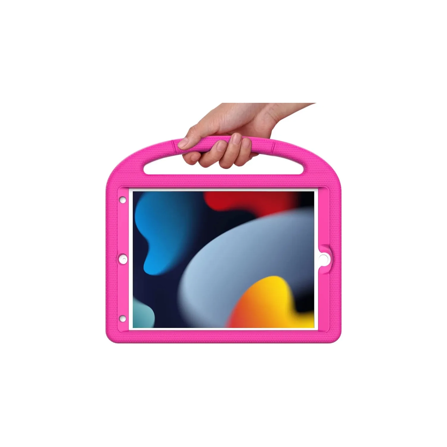 Durable Kids Case for iPad 9th/8th/7th Gen: Built-in Screen, Handle Stand, Fun Design