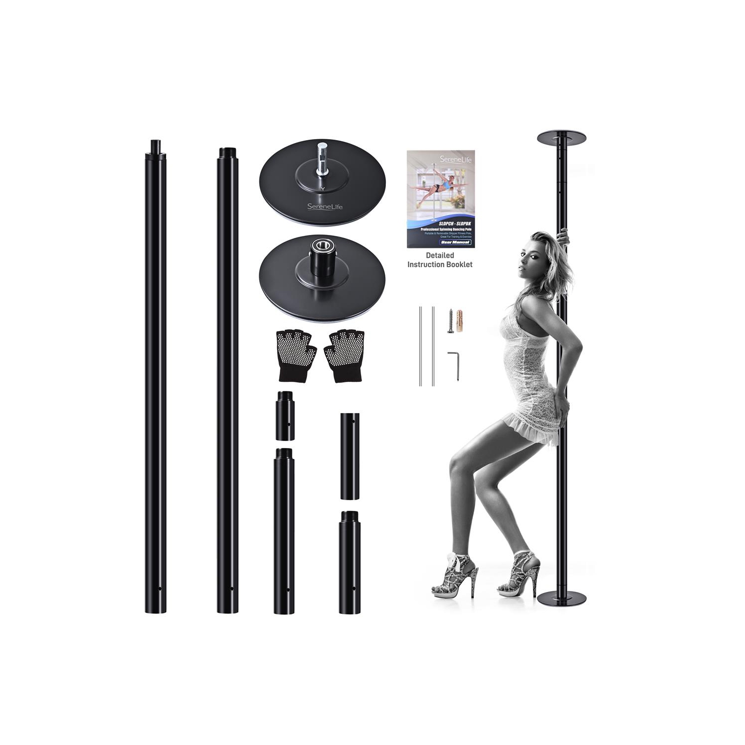 Professional Spinning Dancing Pole - Portable & Removable Fitness Pole, Great For Training & Excercise
