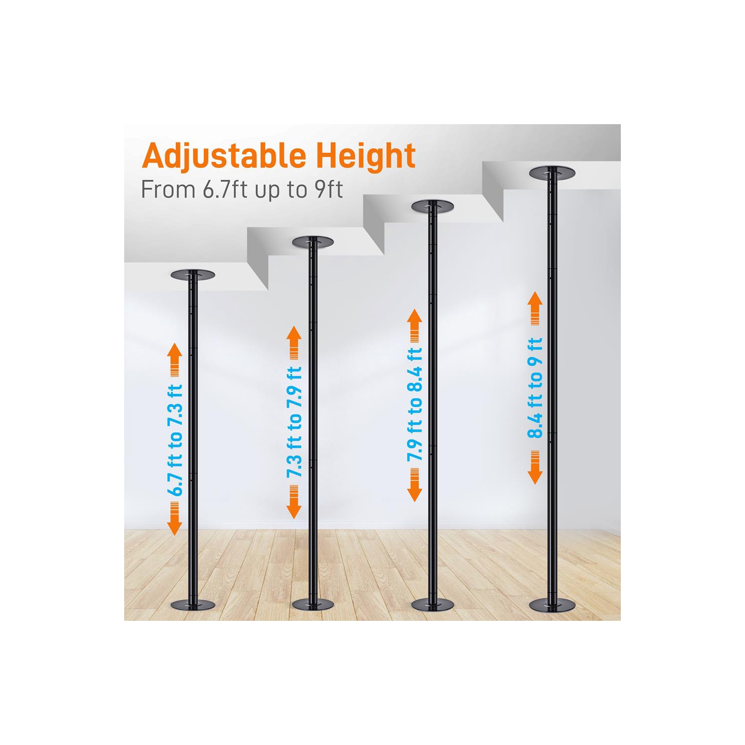 Professional Spinning Dancing Pole - Portable & Removable Fitness Pole, Great For Training & Excercise