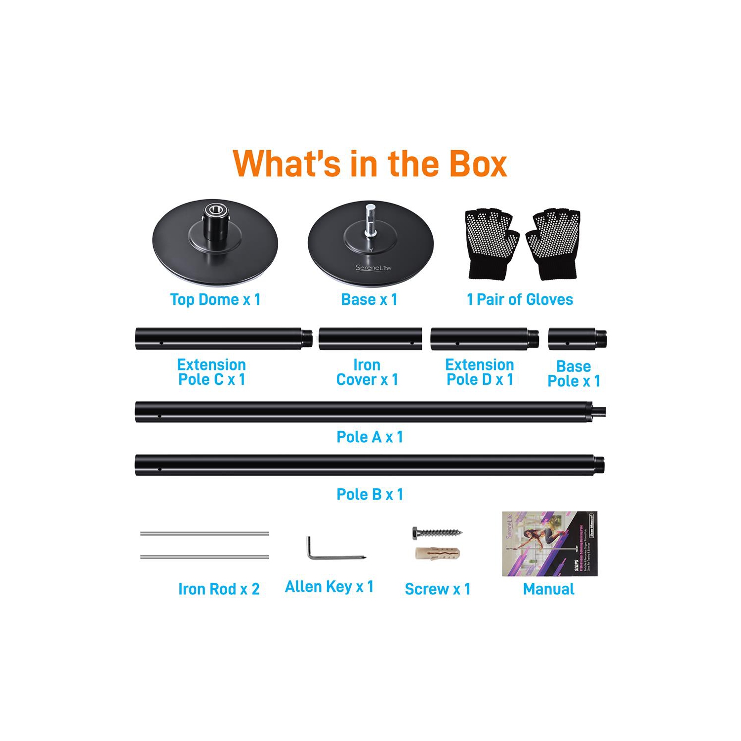 Professional Spinning Dancing Pole - Portable & Removable Fitness Pole, Great For Training & Excercise