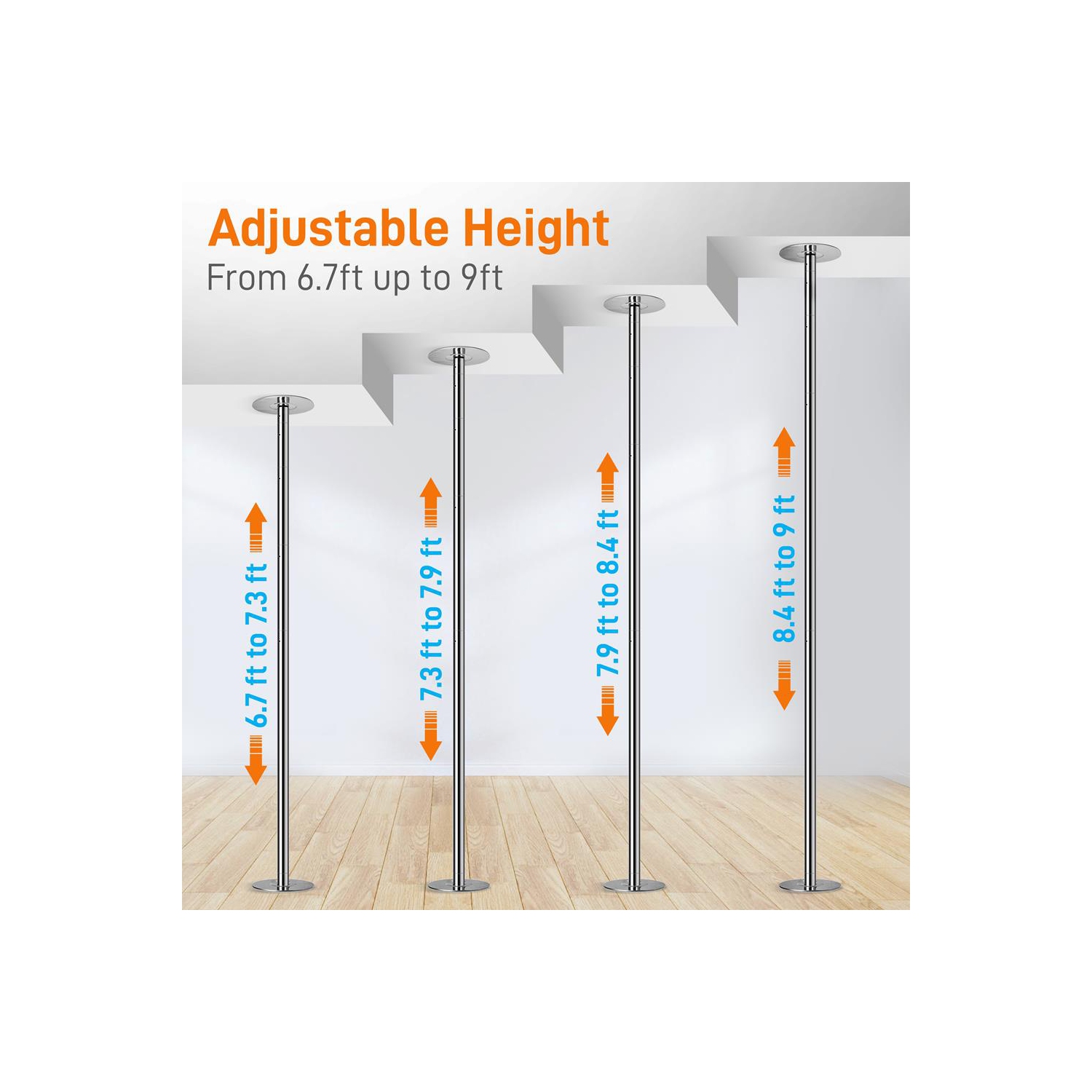 Professional Spinning Dancing Pole - Portable & Removable Fitness Pole, Great For Training & Exercise