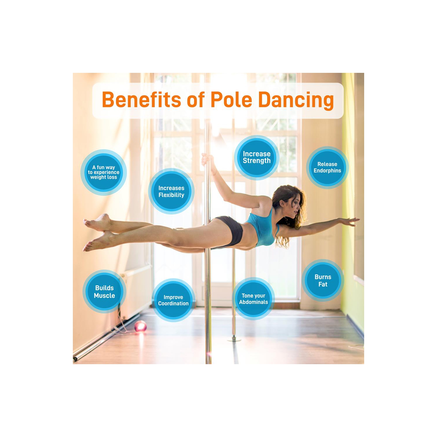 Professional Spinning Dancing Pole - Portable & Removable Fitness Pole, Great For Training & Exercise