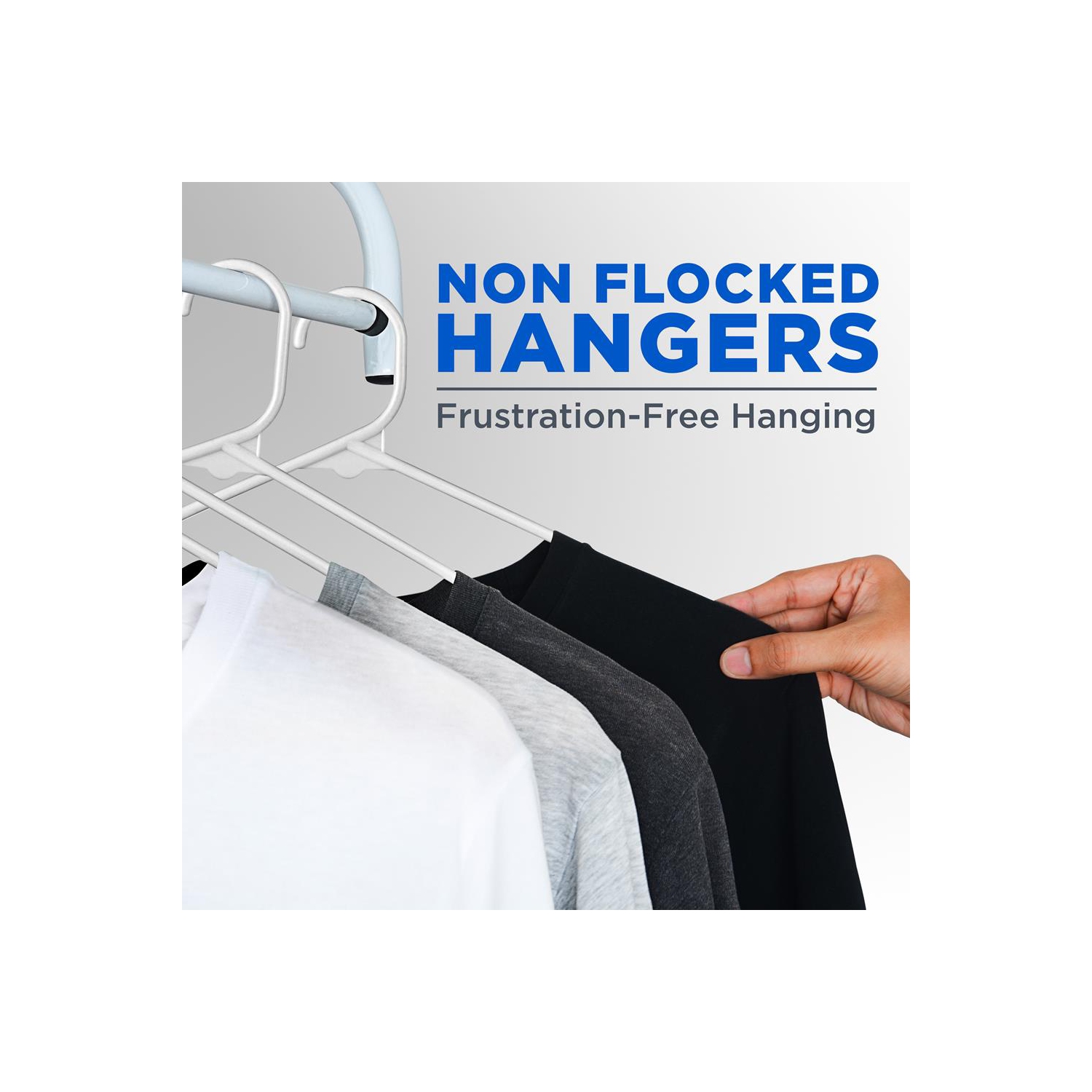 100 Pcs. of Standard Plastic Hangers for Clothes - Durable Tubular Hanger Slim Design Idea for Daily Use Space Saving Heavy Duty Coat Pants Shirt