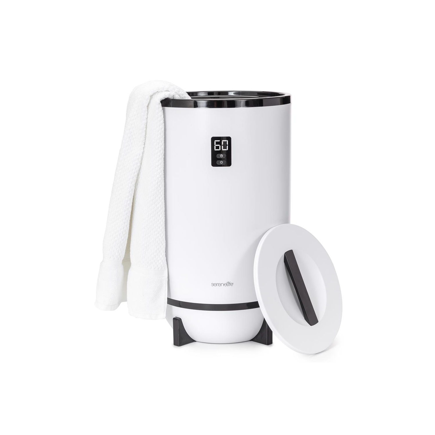 Single Touch Towel & Blanket Warmer with Fragrant Disc Holder and LED Ring