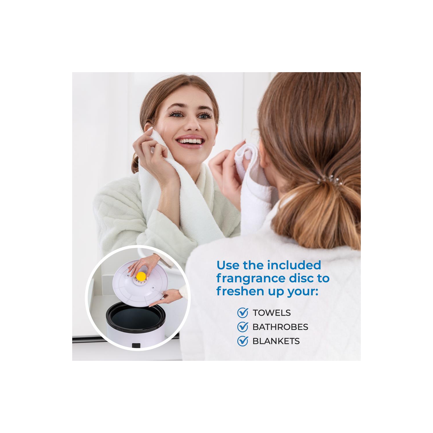 Single Touch Towel & Blanket Warmer with Fragrant Disc Holder and LED Ring