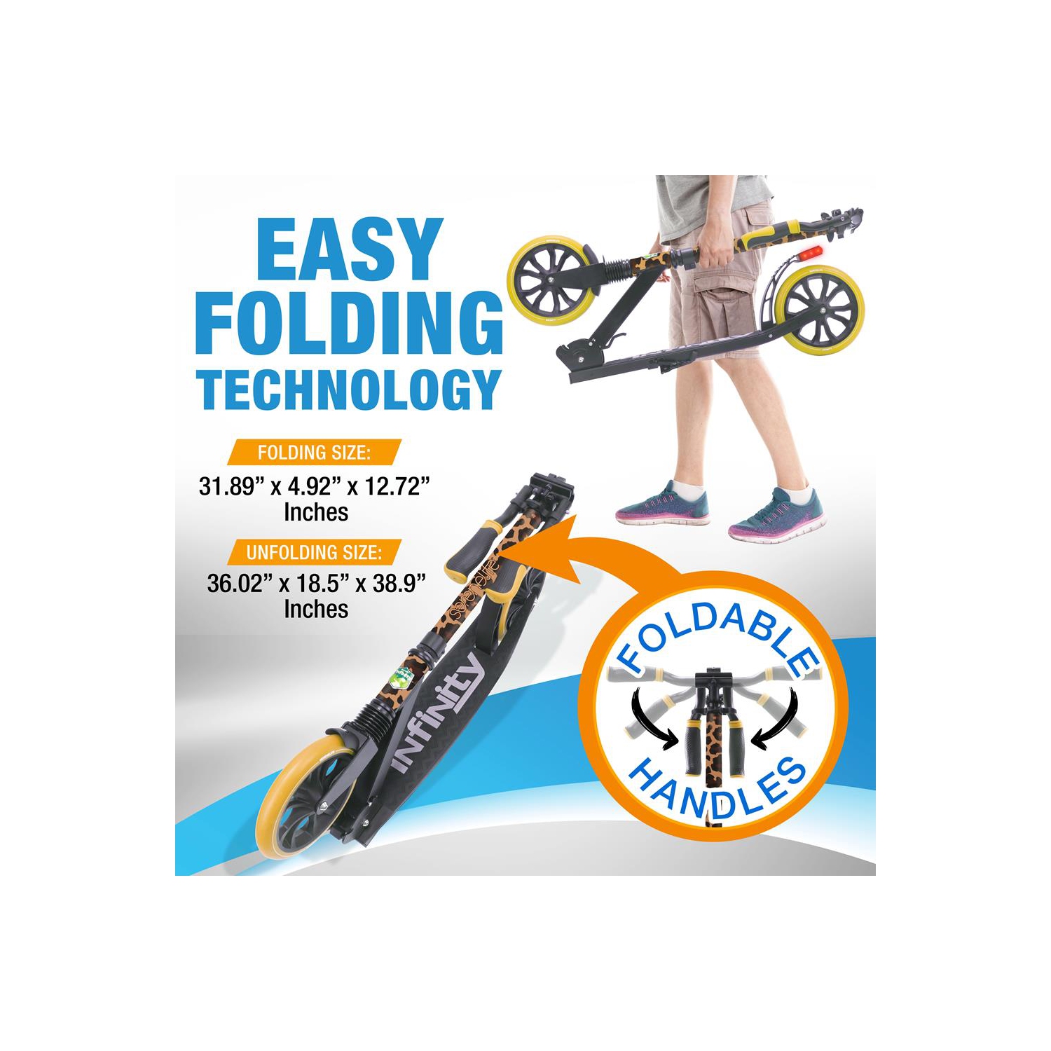 Trottinette légère et pliable - trottinette réglable pour adolescents et adultes, plateforme en alliage avec roues à impact élevé