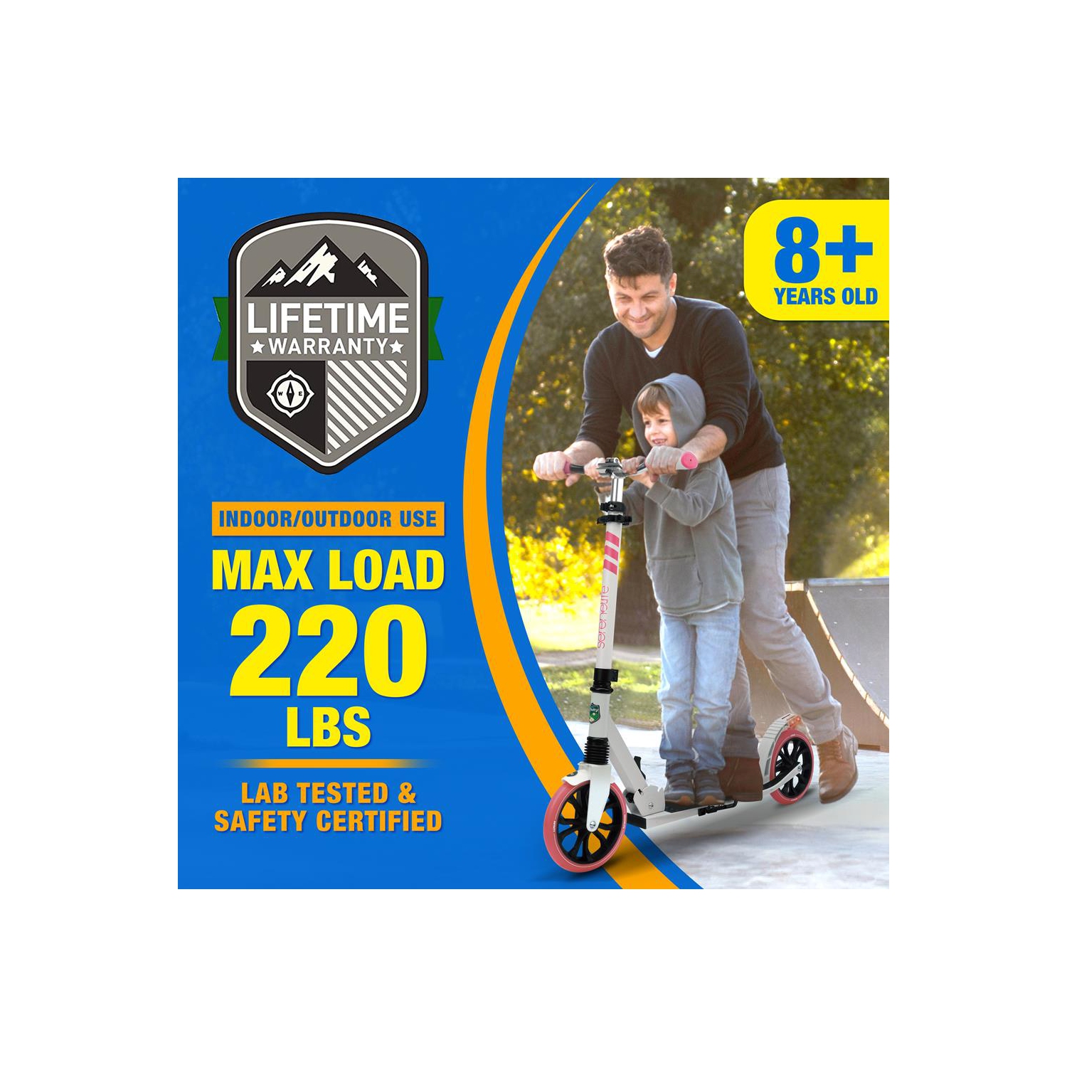 Lightweight and Foldable Kick Scooter - Adjustable Scooter for kids and Teens , Alloy Deck with High Impact Wheels