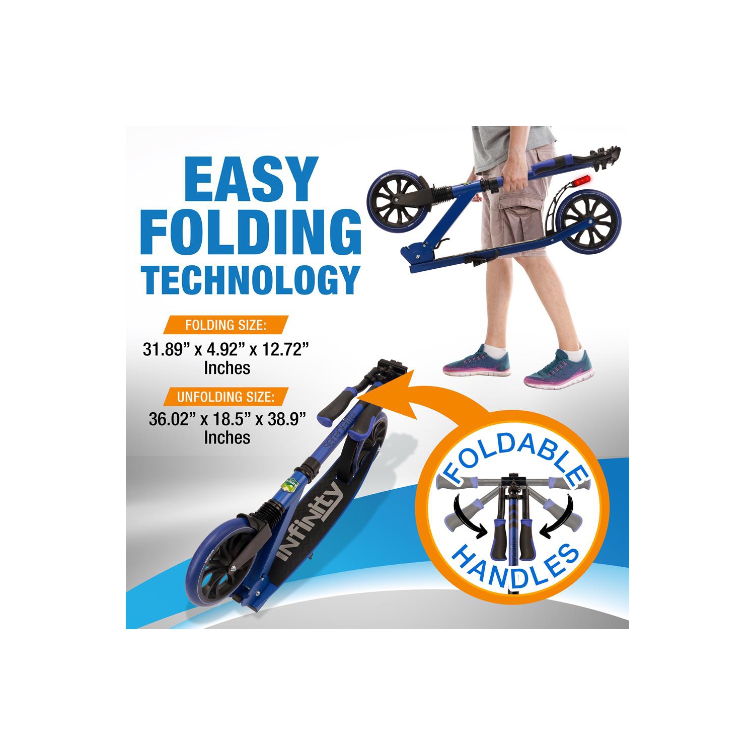 Trottinette légère et pliable - trottinette réglable pour adolescents et adultes, plateforme en alliage avec roues à impact élevé