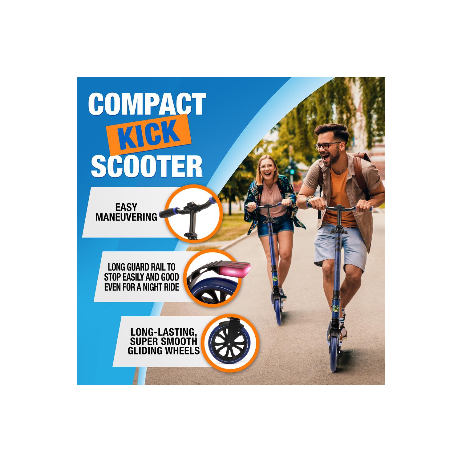 Trottinette légère et pliable - trottinette réglable pour adolescents et adultes, plateforme en alliage avec roues à impact élevé