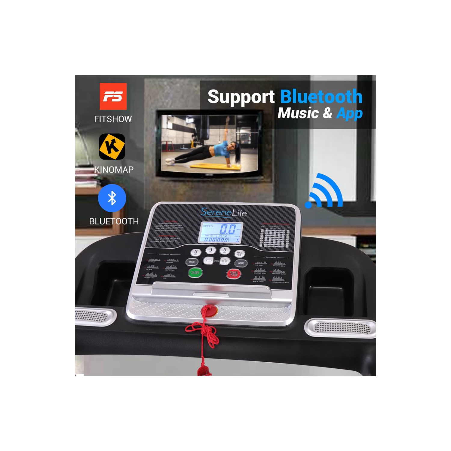 Tapis roulant pliable appareil motorisé de course – 12 programme préréglé, puissance 1,0&nbsp;HP, vitesse maximale de 6,0 mi/h, écran ACL de 3 po et