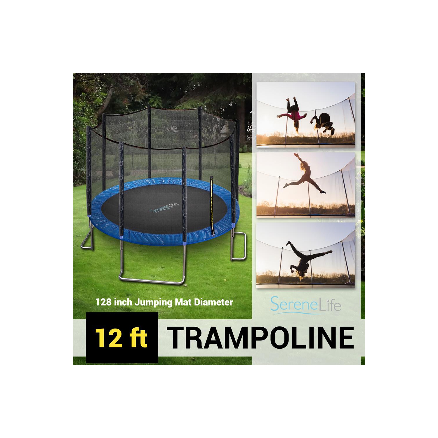 Trampoline Home Backyard Sports - grande trampoline extérieure pour enfants/enfants, cage de filet de sécurité