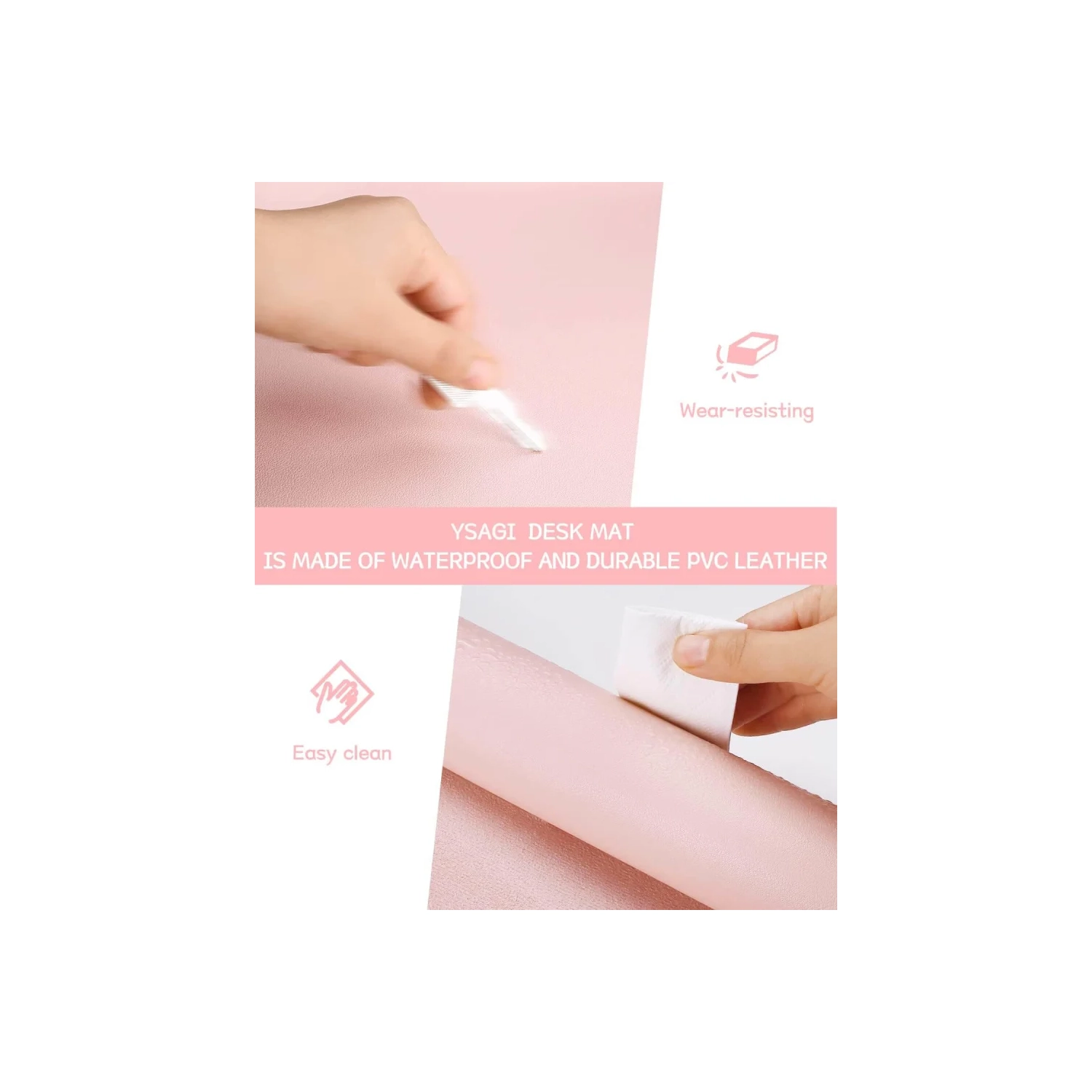 Non-Slip Desk Pad, Mouse Pad, Waterproof PVC Leather Desk Protector, Ultra Thin Large Desk Blotter, Easy Clean Laptop Desk Writing Mat for Office