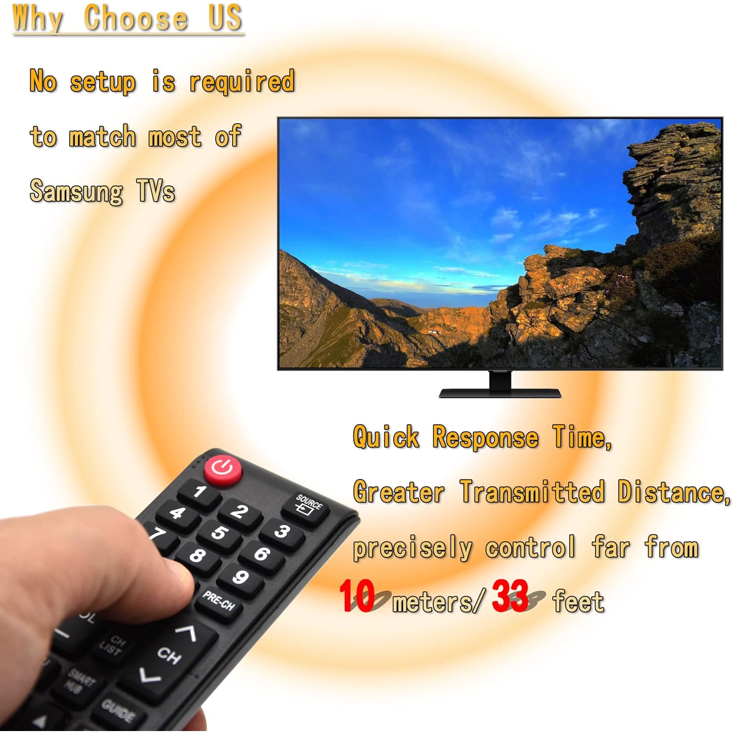 New Universal Remote for All Samsung TV Remote, Replacement Compatible for All Samsung Smart TV LED LCD HDTV QLED SUHD UHD 4K 3D TVs