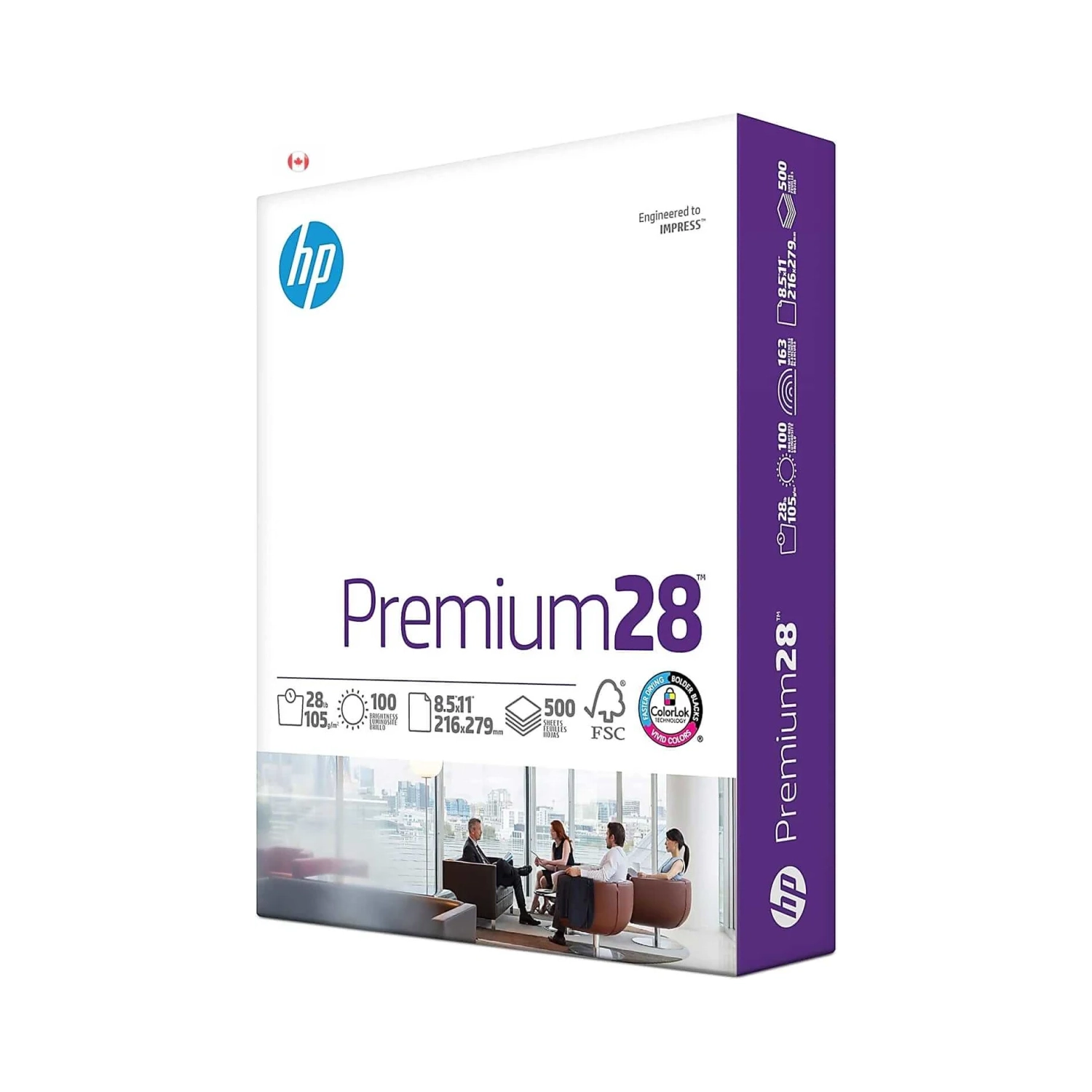 Papier pour imprimante HP 8,5 x 11 Premium 28&nbsp;lb 1 rame 500 feuilles 100 couleurs vives fabriqué aux États-Unis papier pour copies certifié FSC