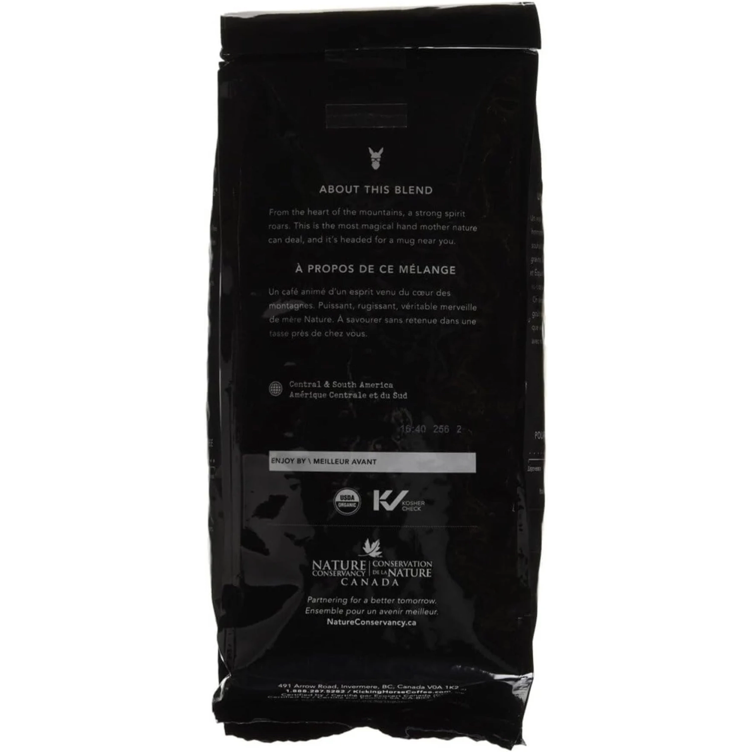 Kicking Horse Coffee, Whole Bean, 1lb - Certified Organic, Fairtrade, Kosher Coffee, Grizzly Claw - Dark Roast, 454 g