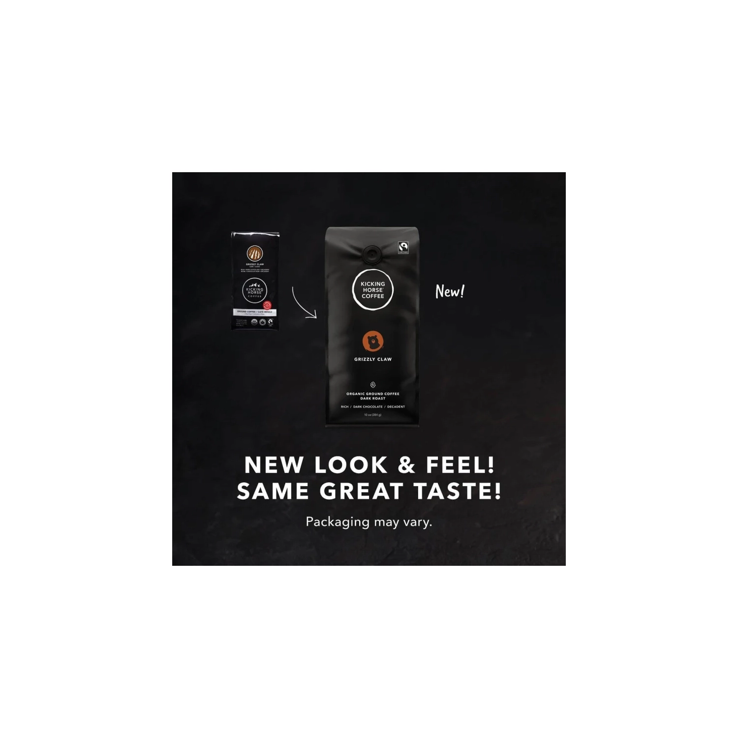 Kicking Horse Coffee, Whole Bean, 1lb - Certified Organic, Fairtrade, Kosher Coffee, Grizzly Claw - Dark Roast, 454 g