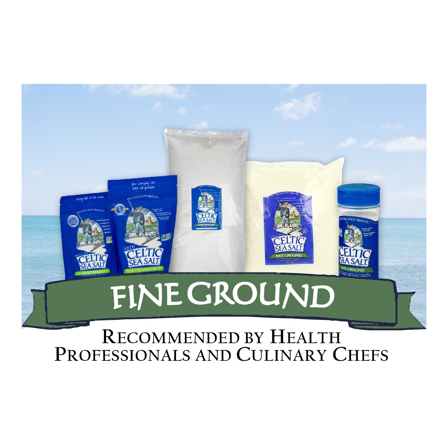 Sac refermable au sel de mer celtique, finement moulu, sans additif, délicieux sel de mer, parfait pour la cuisson, cuisson et bien plus – sans