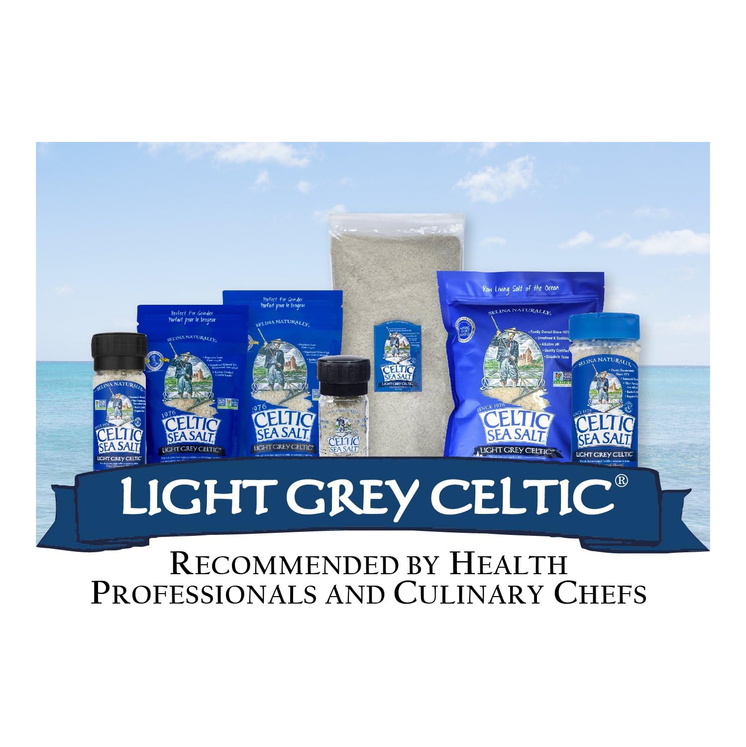 Celtic Sea Salt Resealable Bags – Additive-Free, Delicious Sea Salt, Perfect for Cooking, Baking and More - Gluten-Free, Non-GMO Verified, Kosher and