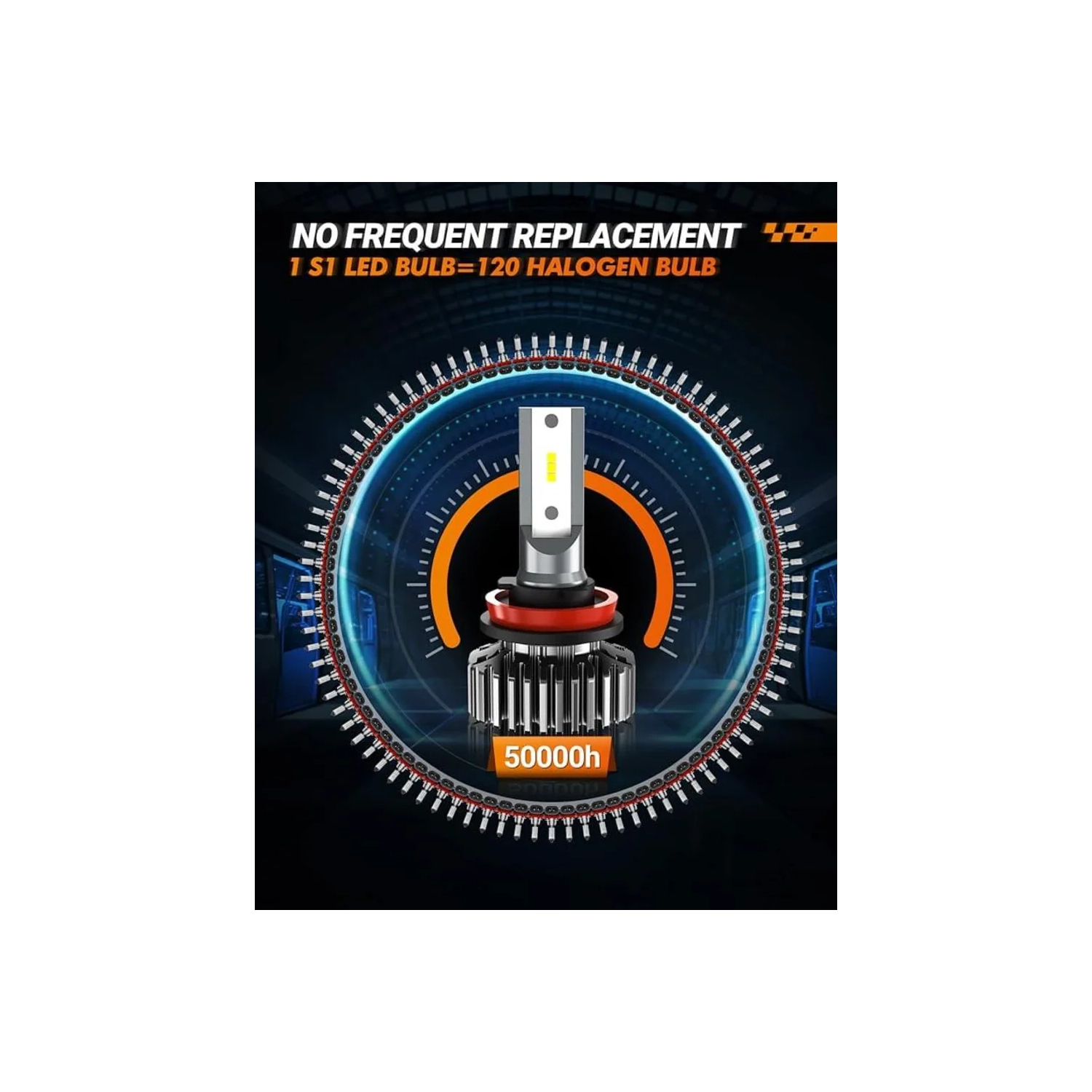 Ampoule de phare DEL SEALIGHT H11 H8 H9, ampoules de trousse de conversion DEL ultra-brillantes de 18000 lumens, 6000K ampoules halogènes blanches,