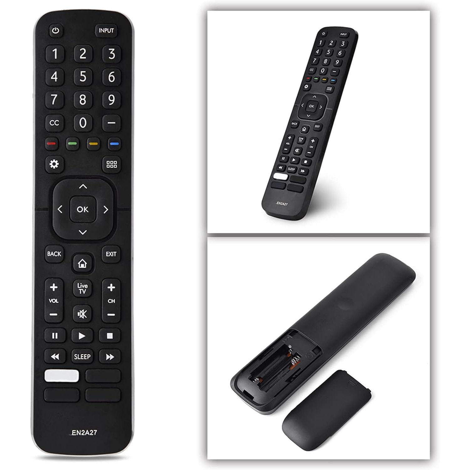 Smart TV Remote Control EN2A27 for Hisense TV, Universal Remote Control Replacement for Hisense EN2A27