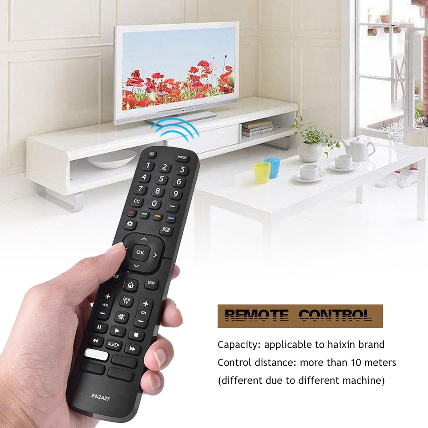 Smart TV Remote Control EN2A27 for Hisense TV, Universal Remote Control Replacement for Hisense EN2A27