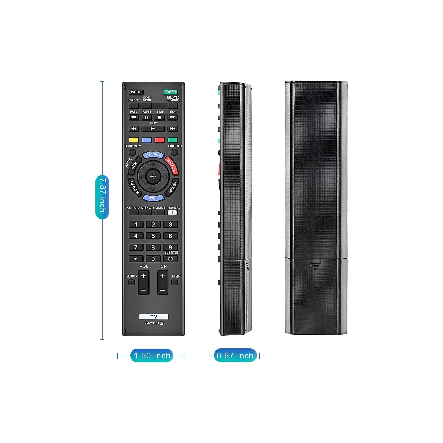 Universal TV Remote RM-YD103 Sub RM-YD102 Control for Sony Bravia HDTV LCD LED 3D Smart TV