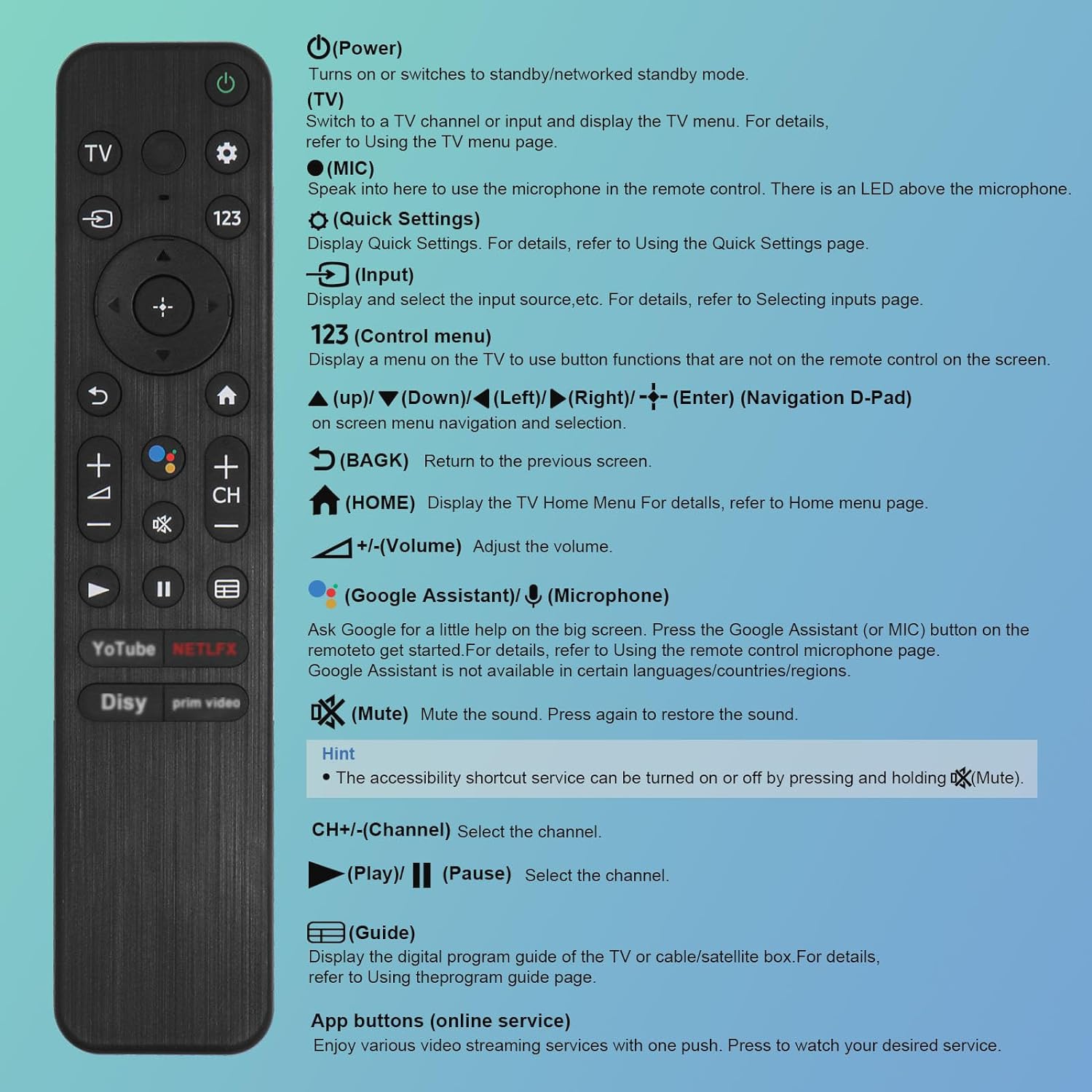 RMF-TX800U remplacement de la télécommande de recherche vocale intelligente compatible avec le téléviseur intelligent HDR DEL A80K X80K X95K X90K