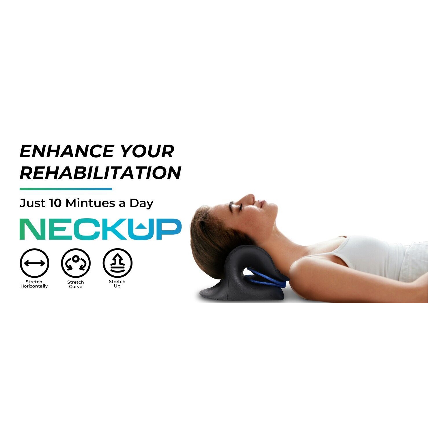 NECKUP NECK STRECHER WITH INFLATABLE PUMP, PAIN RELIEF FOR NECK AND SPINE