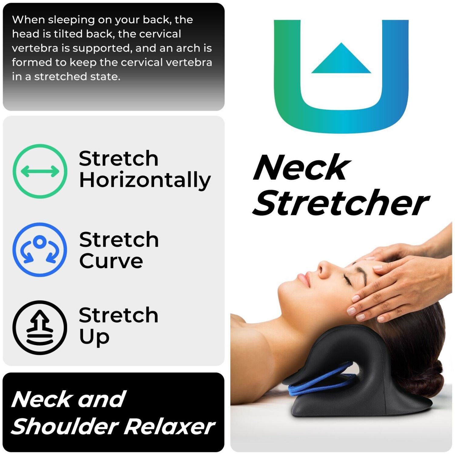 NECKUP NECK STRECHER WITH INFLATABLE PUMP, PAIN RELIEF FOR NECK AND SPINE