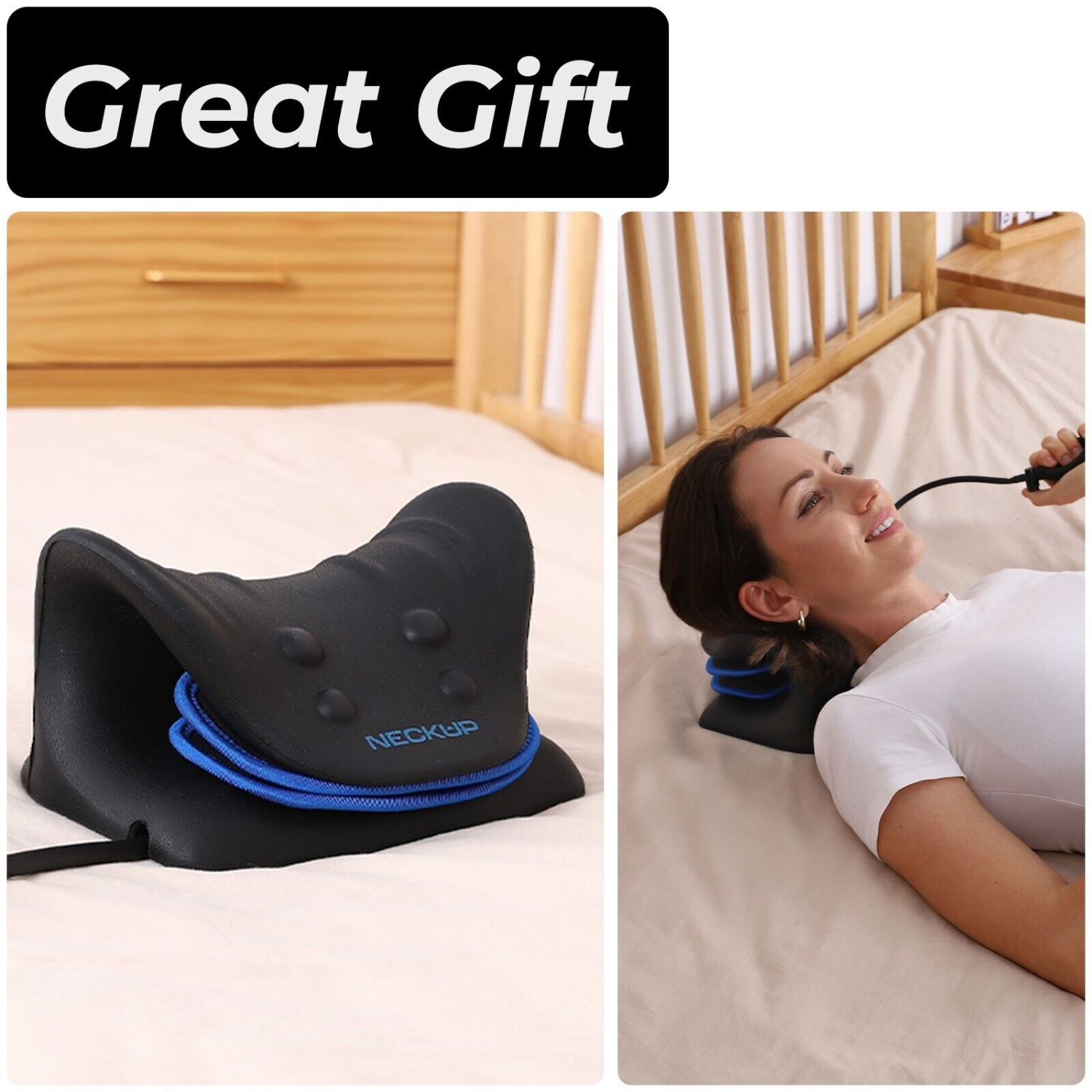 NECKUP NECK STRECHER WITH INFLATABLE PUMP, PAIN RELIEF FOR NECK AND SPINE