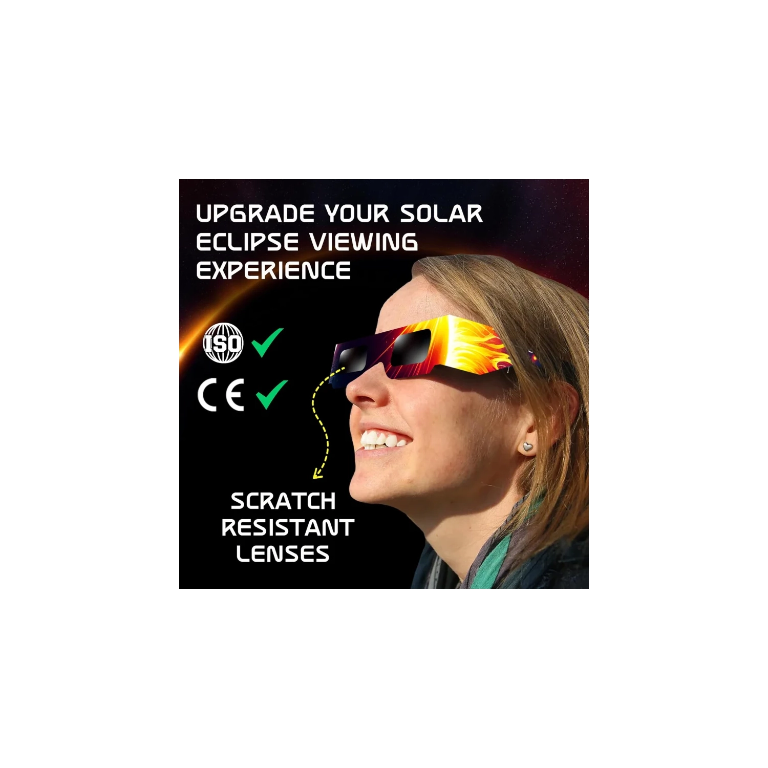 Galaxium Solar Eclipse Glasses AAS Approved 2024 - [6 Pack] Trusted for Canada Direct Solar Eclipse Viewing - ISO 12312-2 & CE Certified Lunette