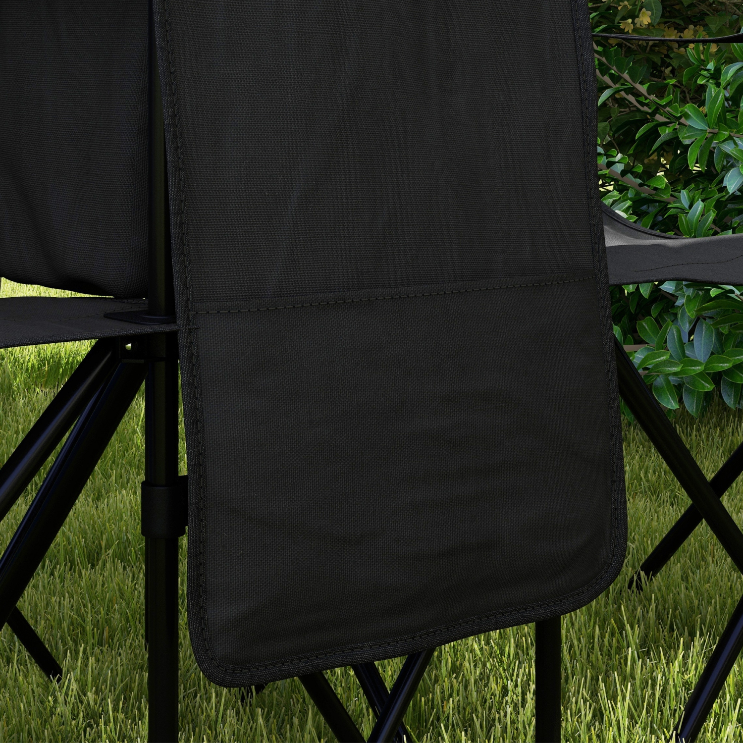 Outsunny Double Camping Chairs for Adults with Cooler Bag Table