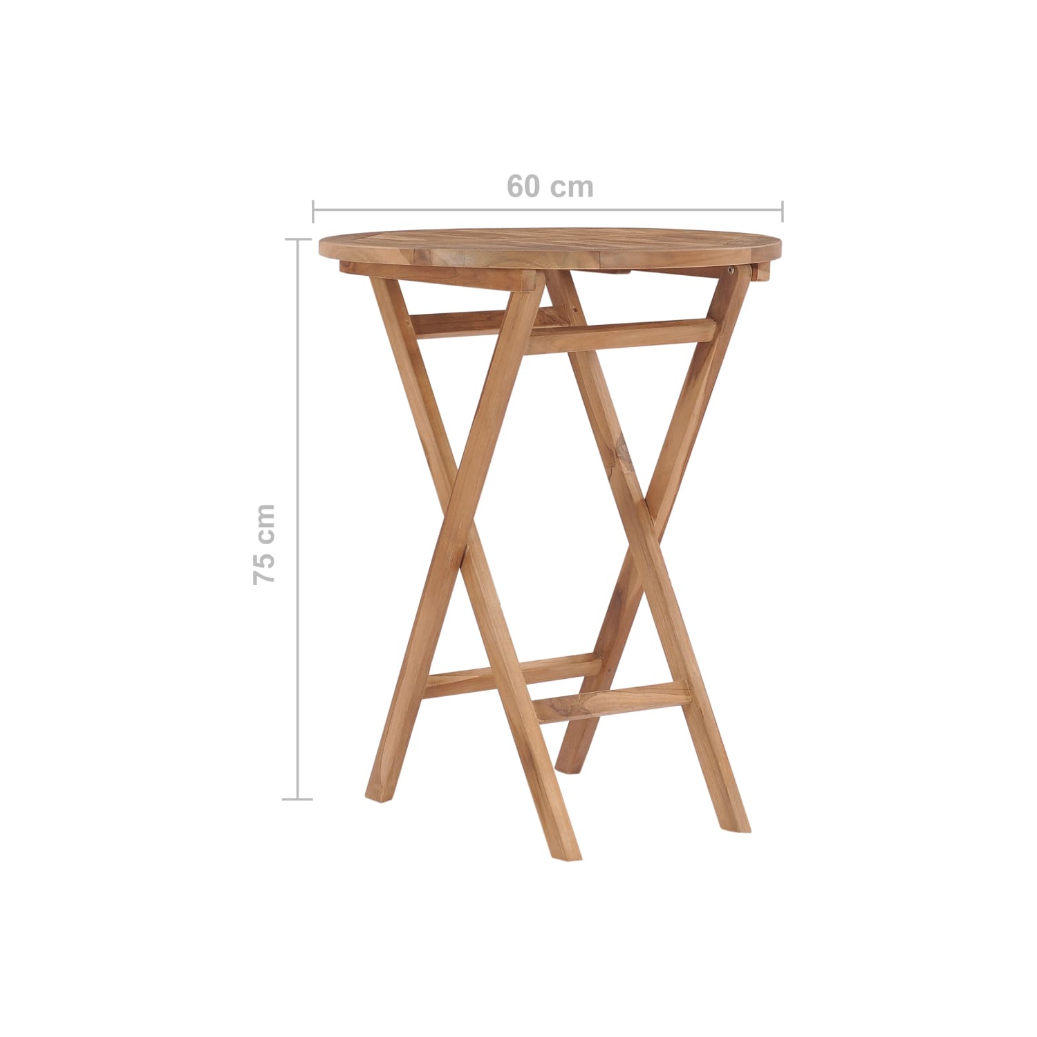vidaXL Folding Garden Table 60 cm Solid Teak Wood