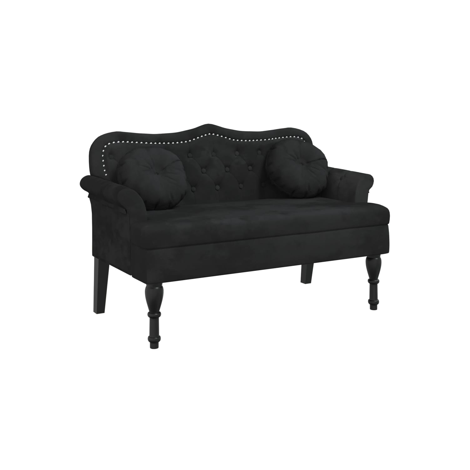 vidaXL Bench with Cushions Black 120.5x65x75 cm Velvet