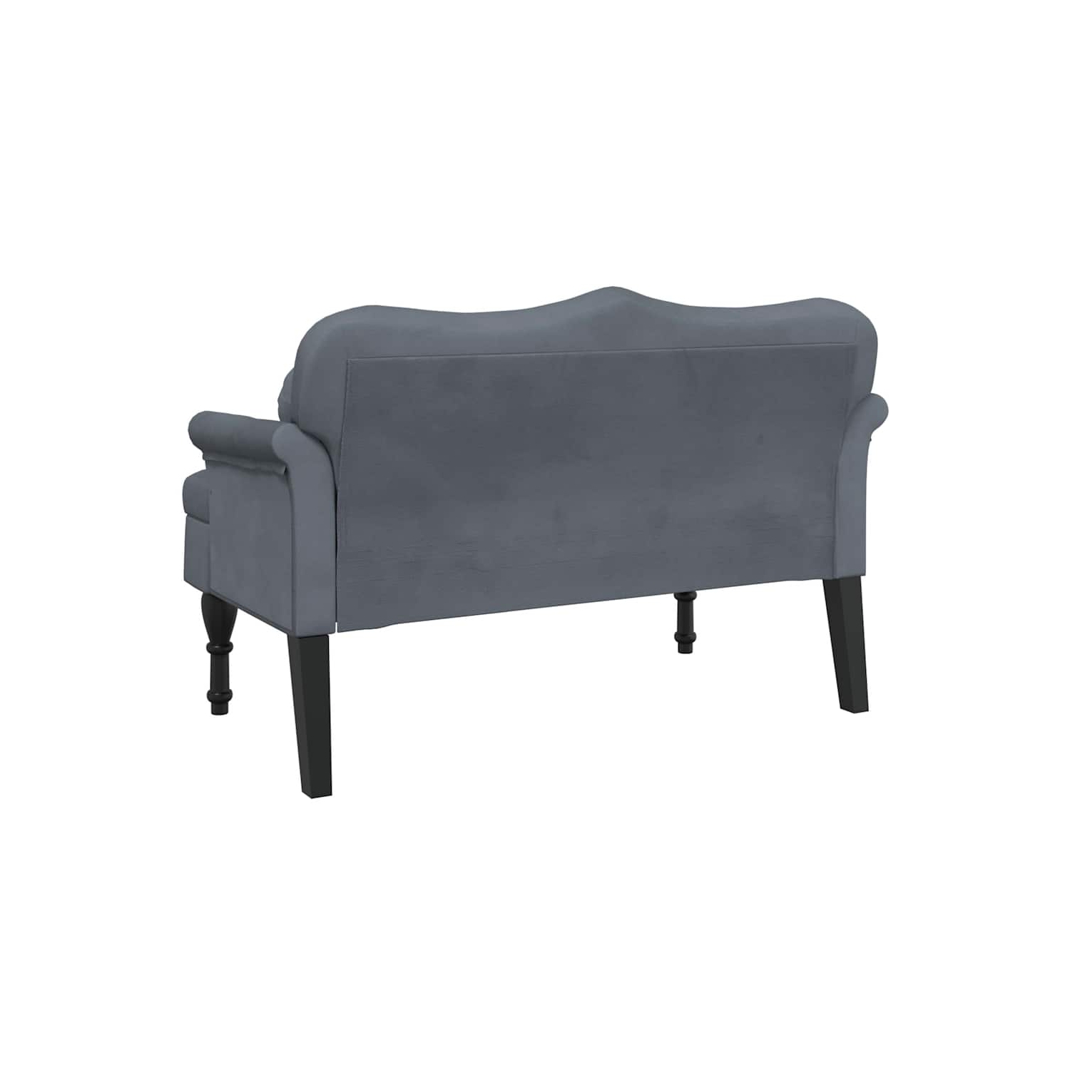 vidaXL 47” W Small Loveseat, Velvet Chesterfield Sofa, 2 Seater Couch for Living Room, Dark Gray