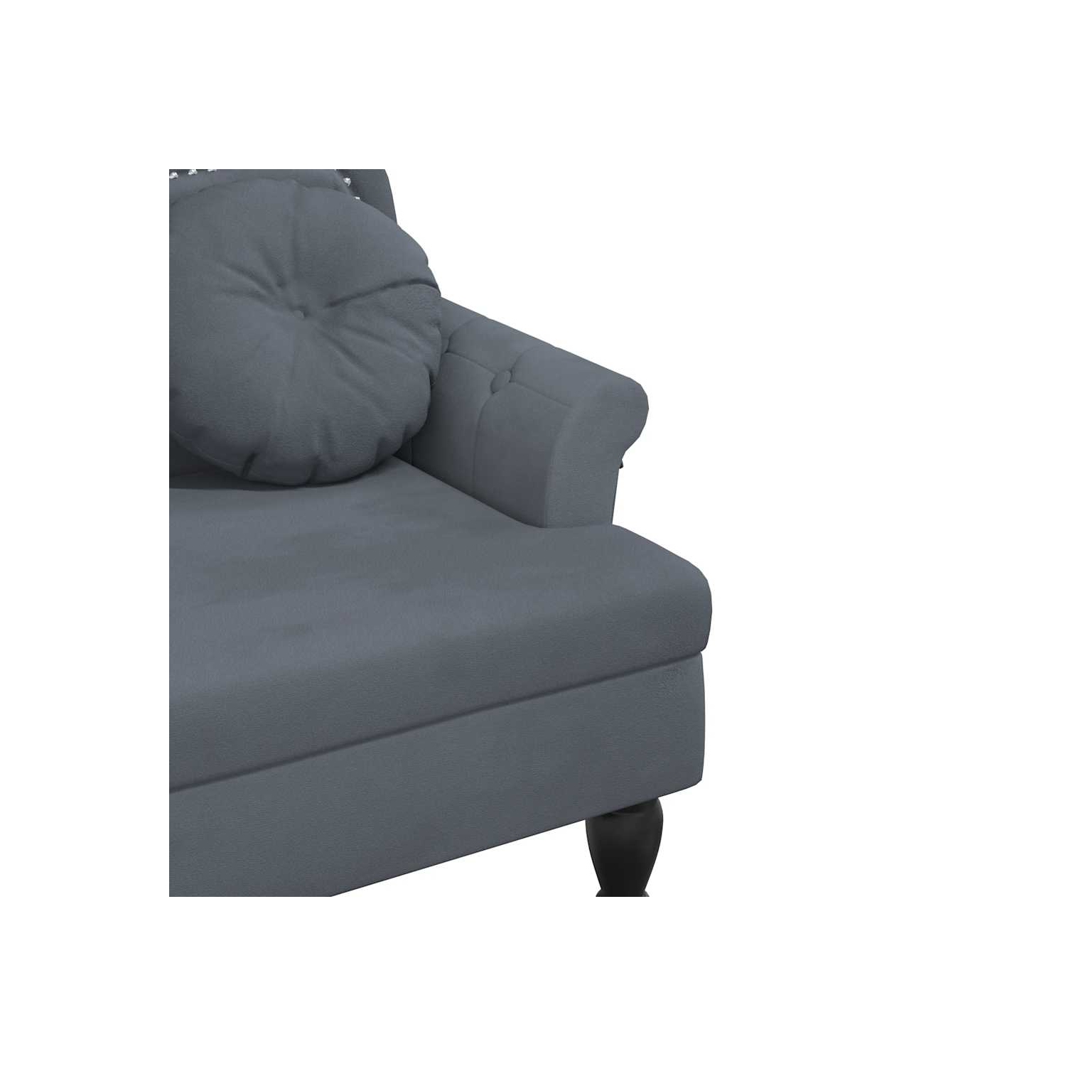 vidaXL 47” W Small Loveseat, Velvet Chesterfield Sofa, 2 Seater Couch for Living Room, Dark Gray