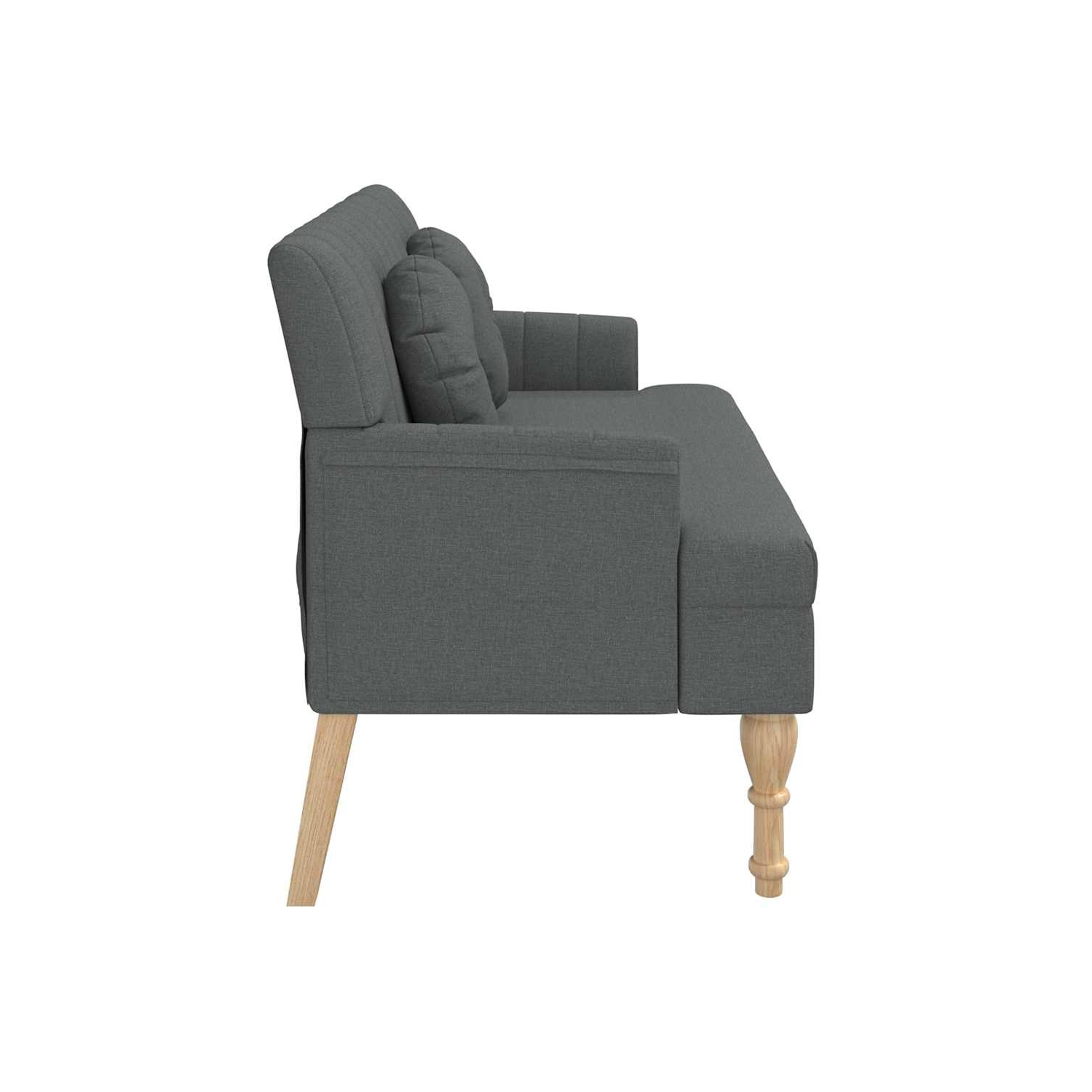 vidaXL 44” W Small Loveseat, Fabric Sofa, Modern 2 Seater Couch for Living Room, Dark Gray