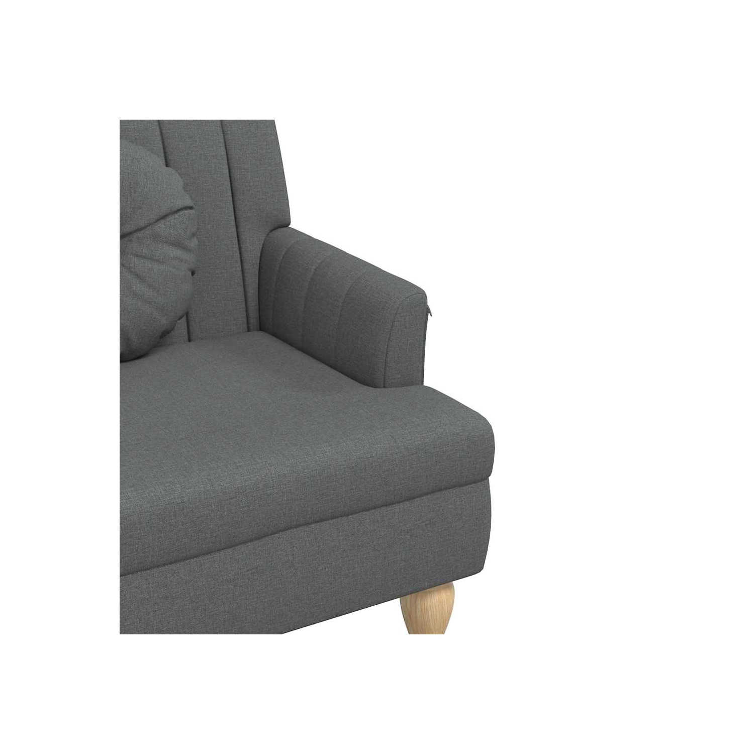 vidaXL 44” W Small Loveseat, Fabric Sofa, Modern 2 Seater Couch for Living Room, Dark Gray