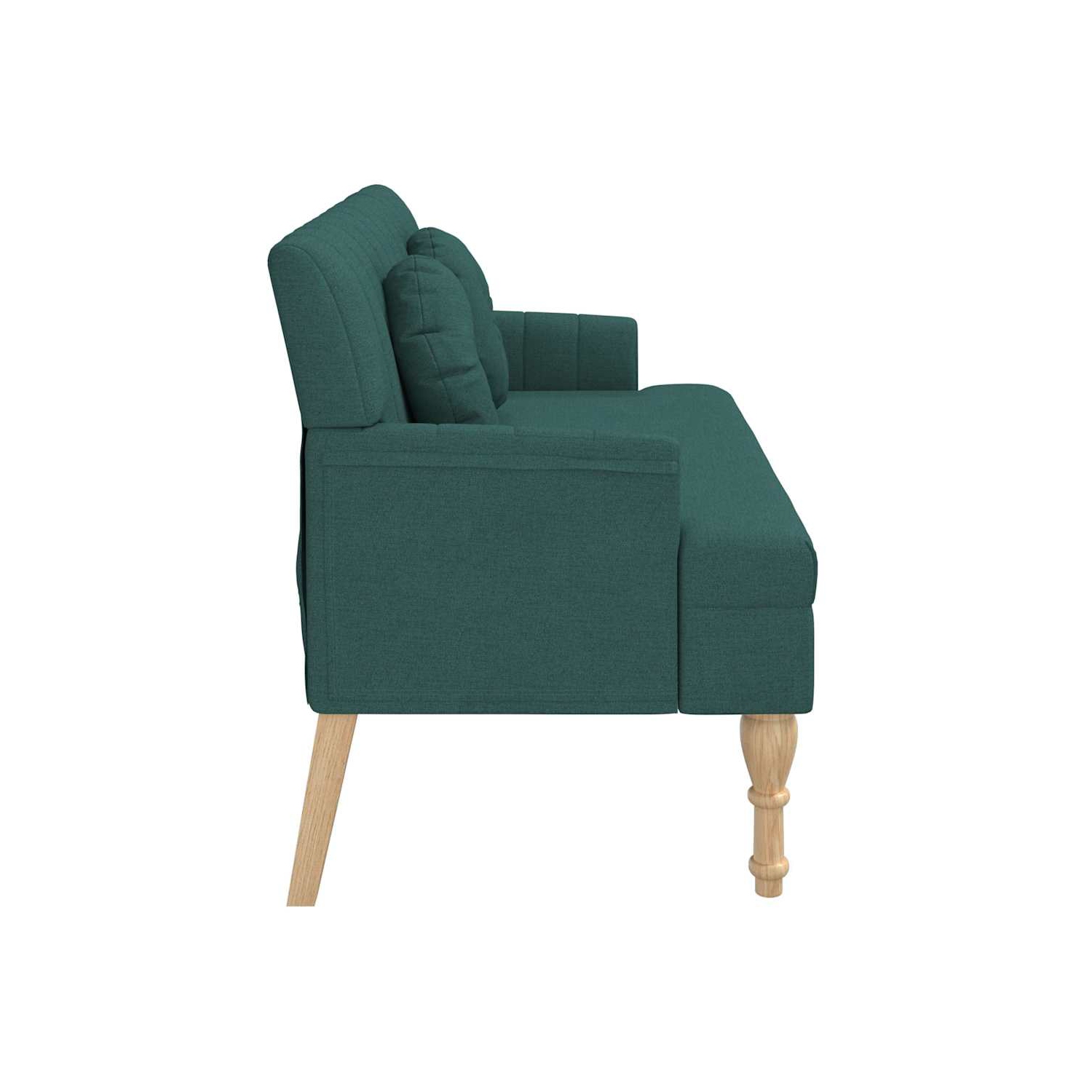 vidaXL 44” W Small Loveseat, Fabric Sofa, Modern 2 Seater Couch for Living Room, Dark Green