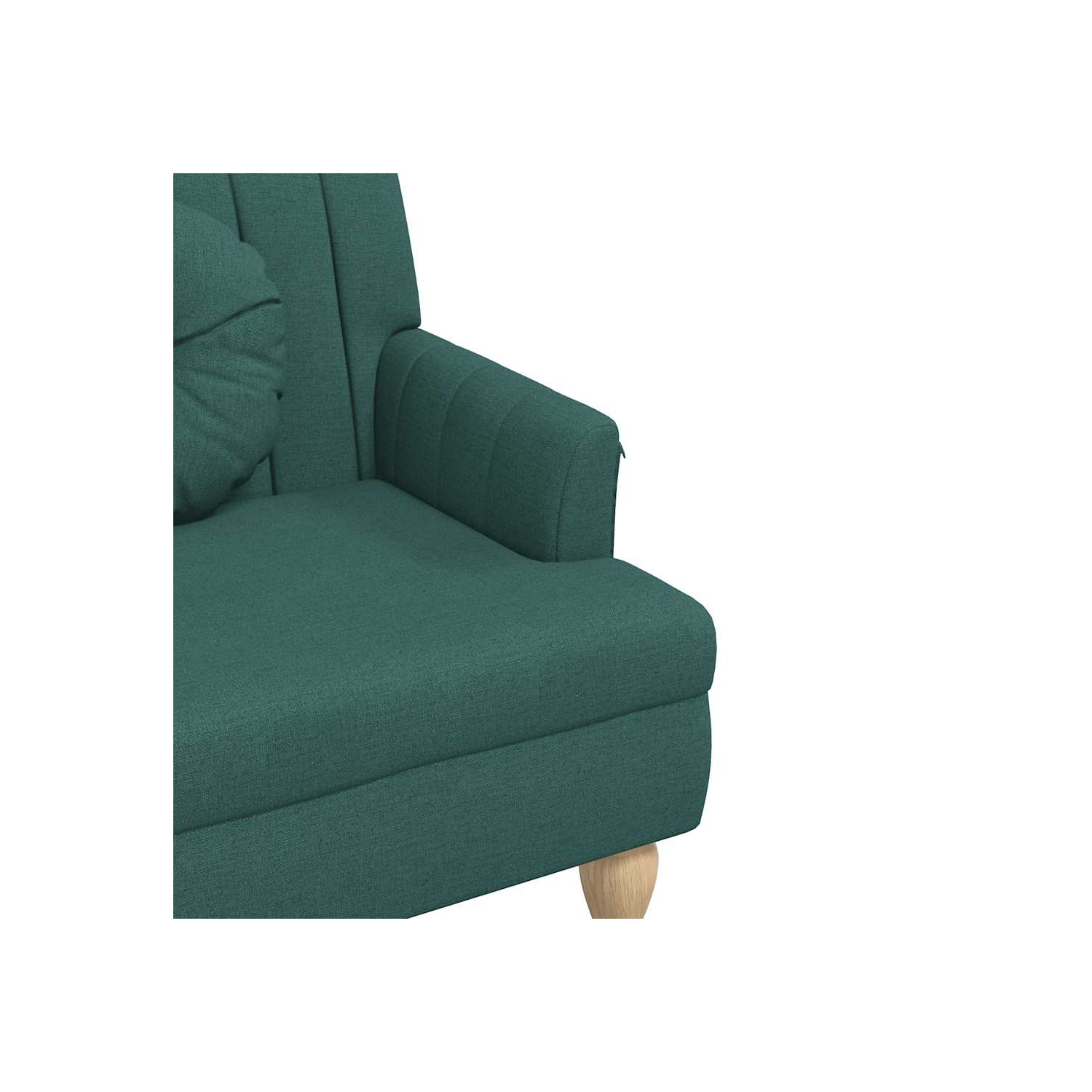 vidaXL 44” W Small Loveseat, Fabric Sofa, Modern 2 Seater Couch for Living Room, Dark Green