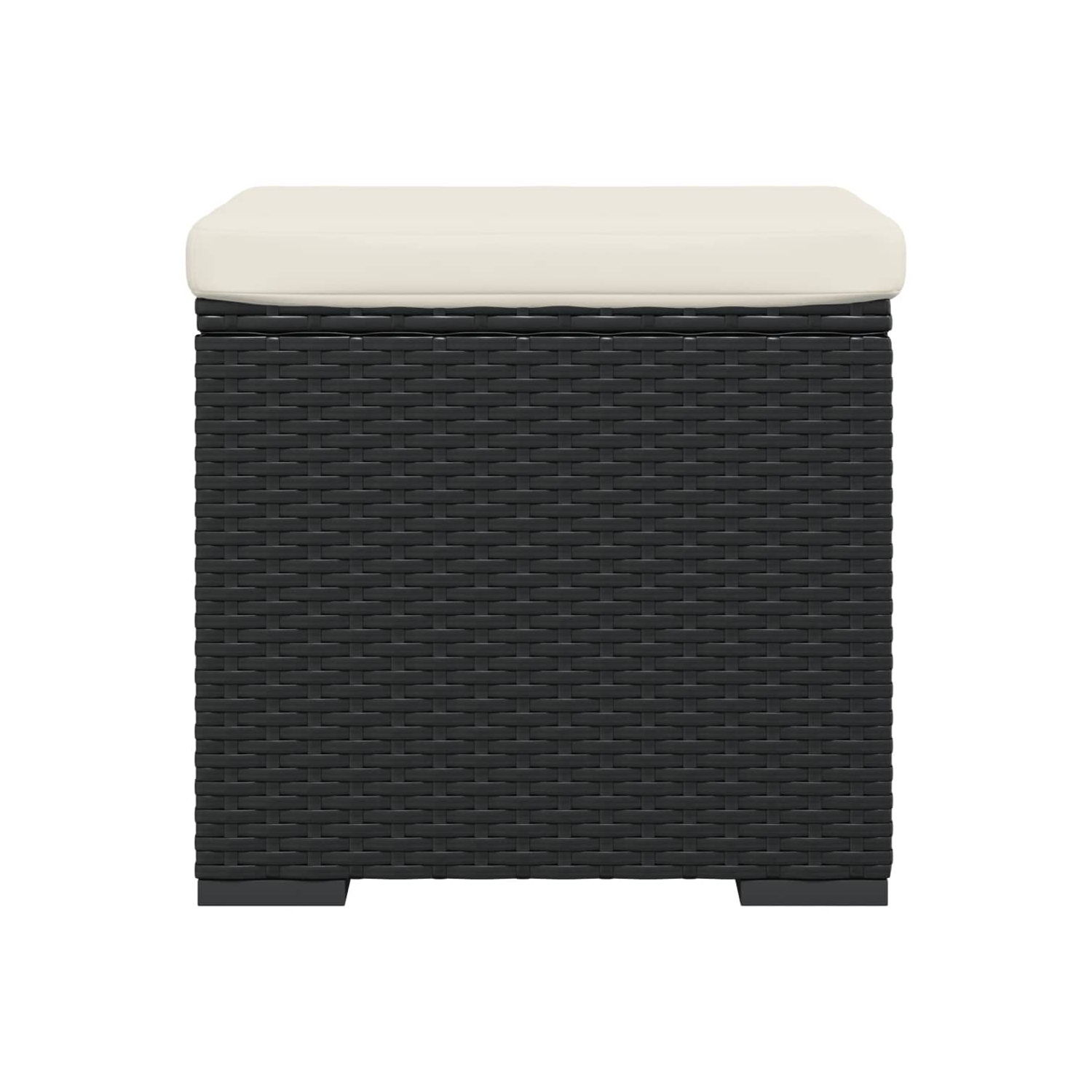 Les poufs de vidaXL avec coussins 2 pièces noir 40 x 30 x 30 40&nbsp;cm poly rotin