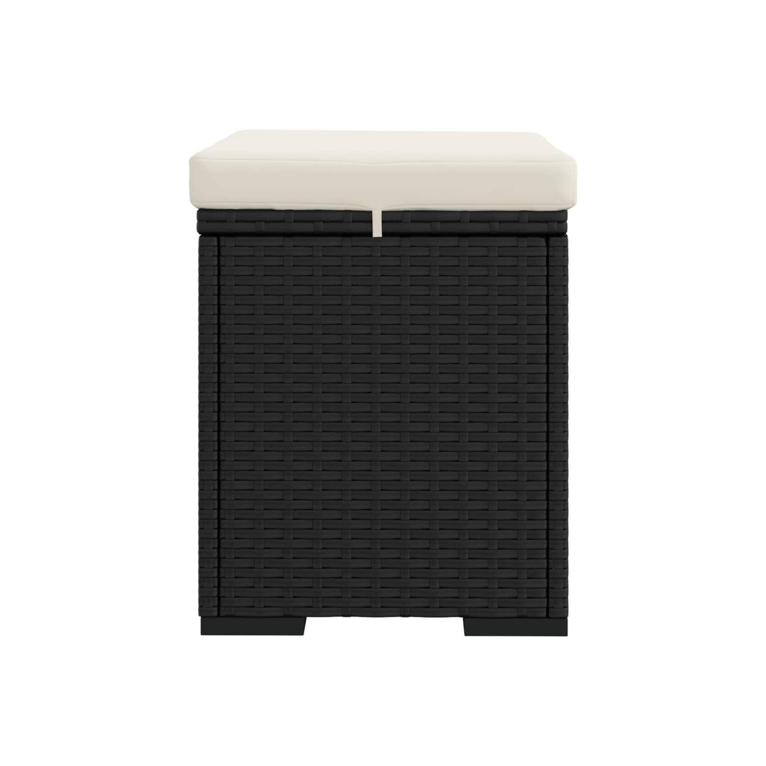 Les poufs de vidaXL avec coussins 2 pièces noir 40 x 30 x 30 40&nbsp;cm poly rotin