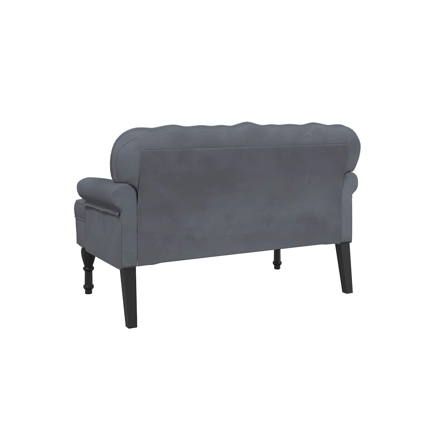 vidaXL 47” W Small Loveseat, Velvet Chesterfield Sofa, 2 Seater Couch for Living Room, Dark Gray