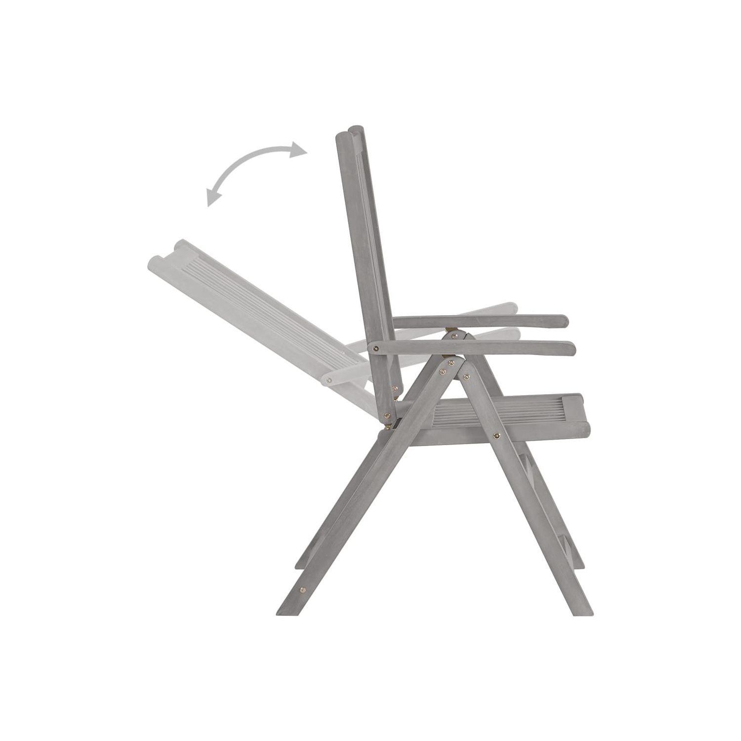 Chaises inclinables de jardin VidaXL 4 pièces avec coussins bois d'acacia massif