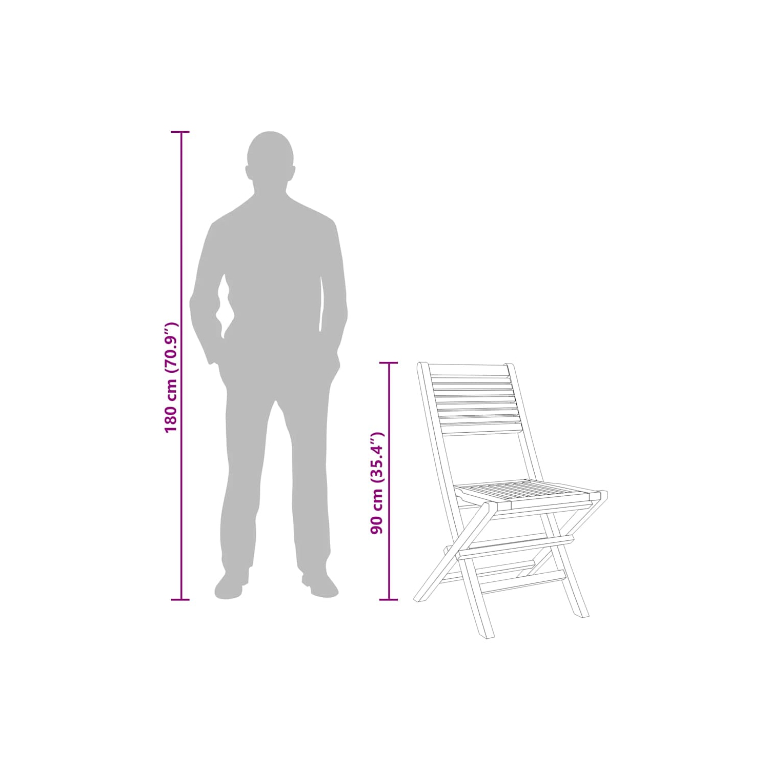 vidaXL Folding Garden Chairs 6 pcs 47x62x90 cm Solid Wood Teak