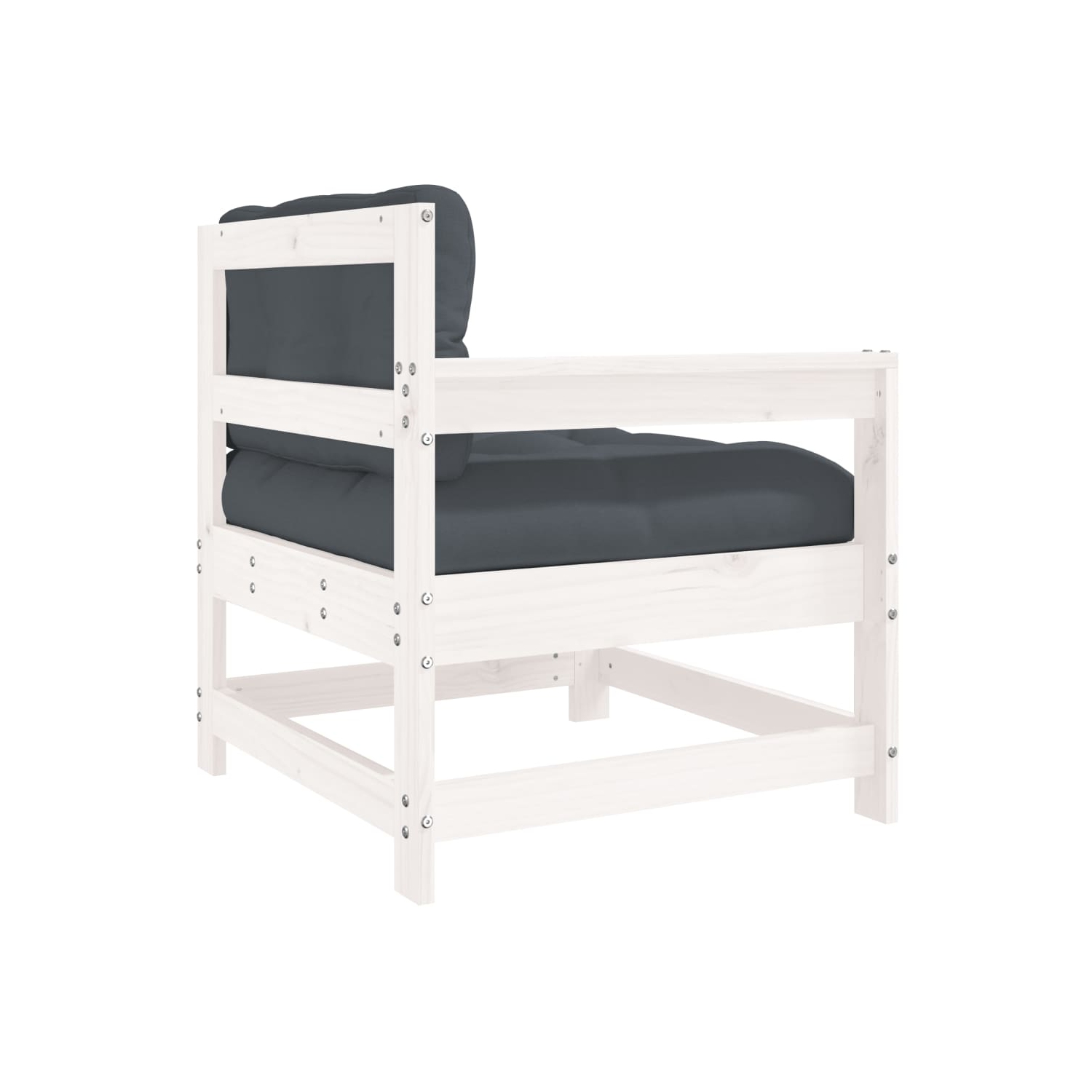 vidaXL Garden Chairs with Cushions 2 pcs White Solid Wood Pine