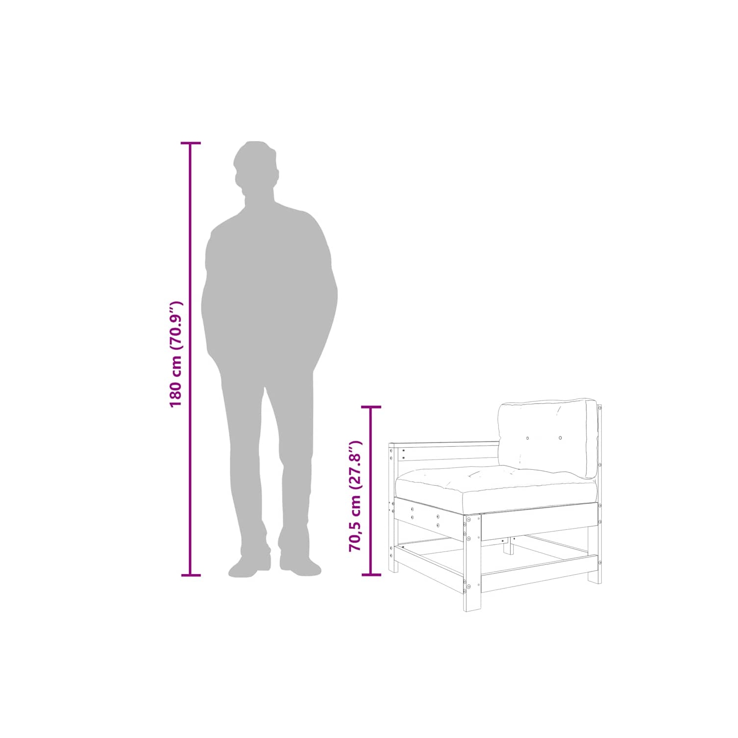 vidaXL Garden Chairs with Cushions 2 pcs White Solid Wood Pine